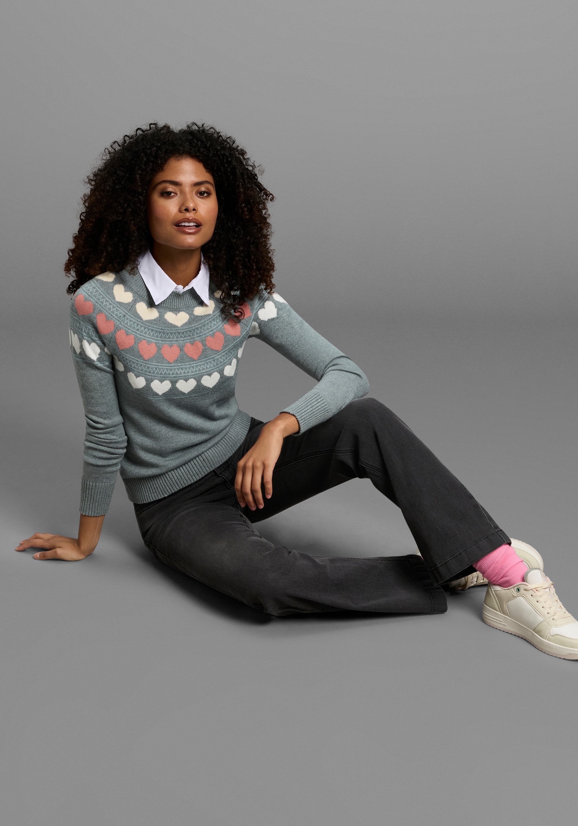 KangaROOS Norwegerpullover, mit Herzen