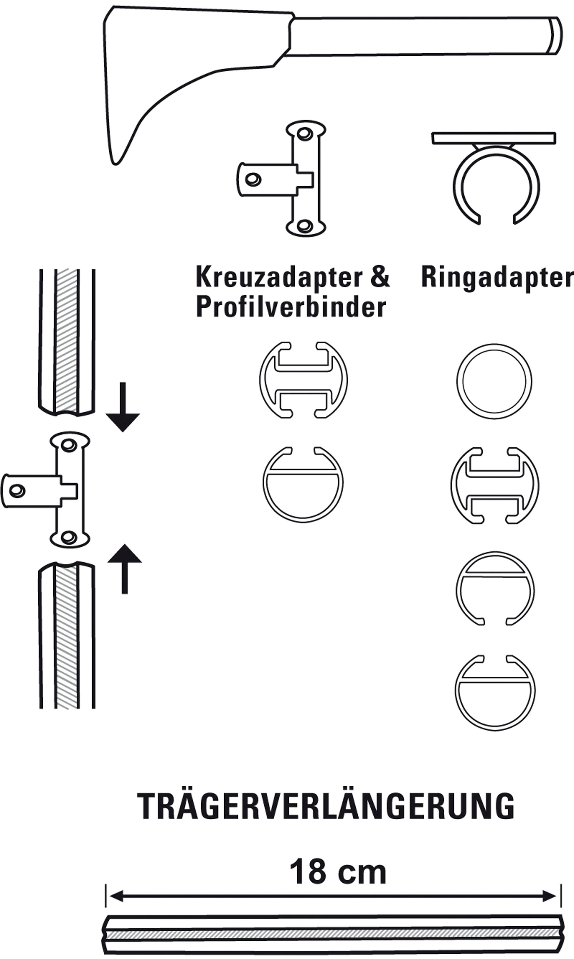 GARDINIA Träger »Universal Wandträger für Gardinenstangen«, (1 St.), Serie Einzelprogramm Chicago Ø 20 mm