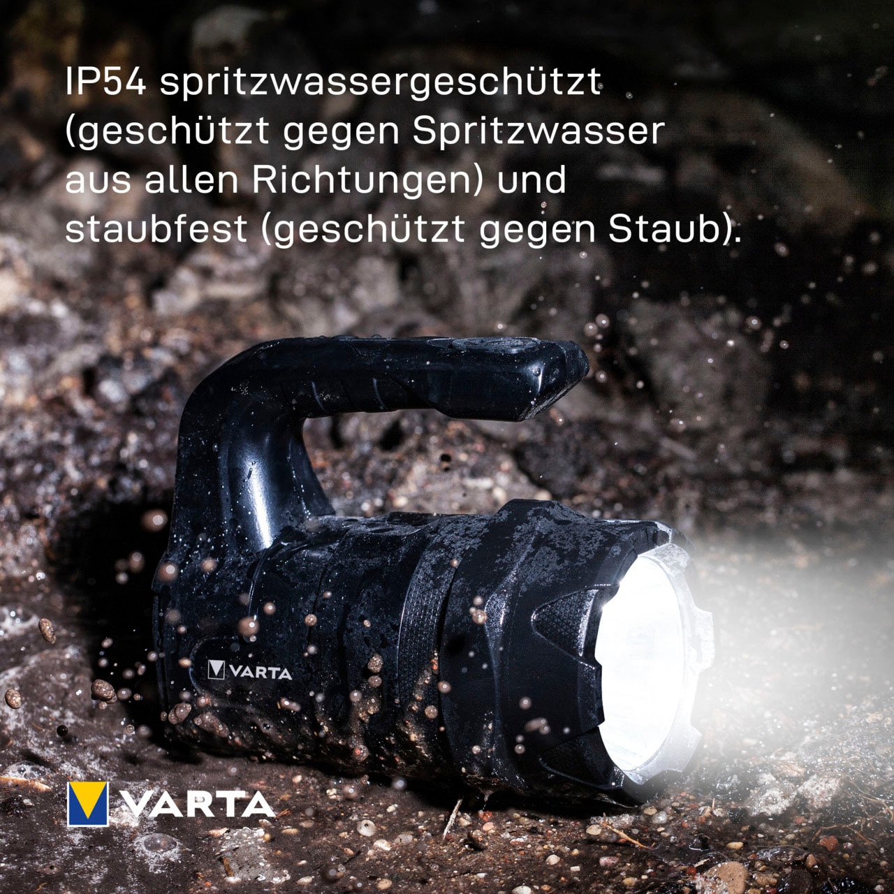 VARTA Taschenlampe »Indestructible BL20 Pro 6 Watt LED«, (7 St.), wasser- und staubdicht, stoßabsorbierend, eloxiertes Aluminium Gehäuse