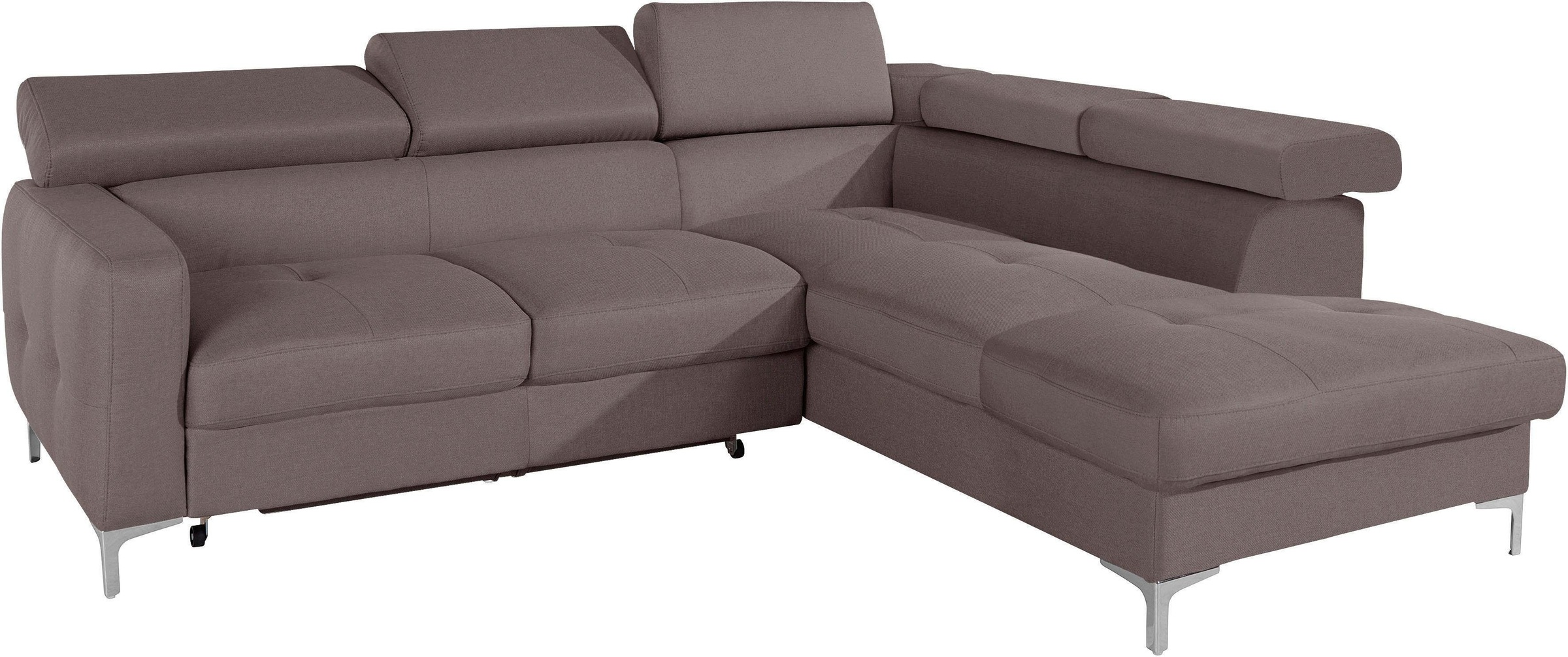 COTTA Polstergarnitur »Sammy L-Form«, (Set), Set bestehend aus: Ecksofa mit Kopfteilverstellung & Hocker