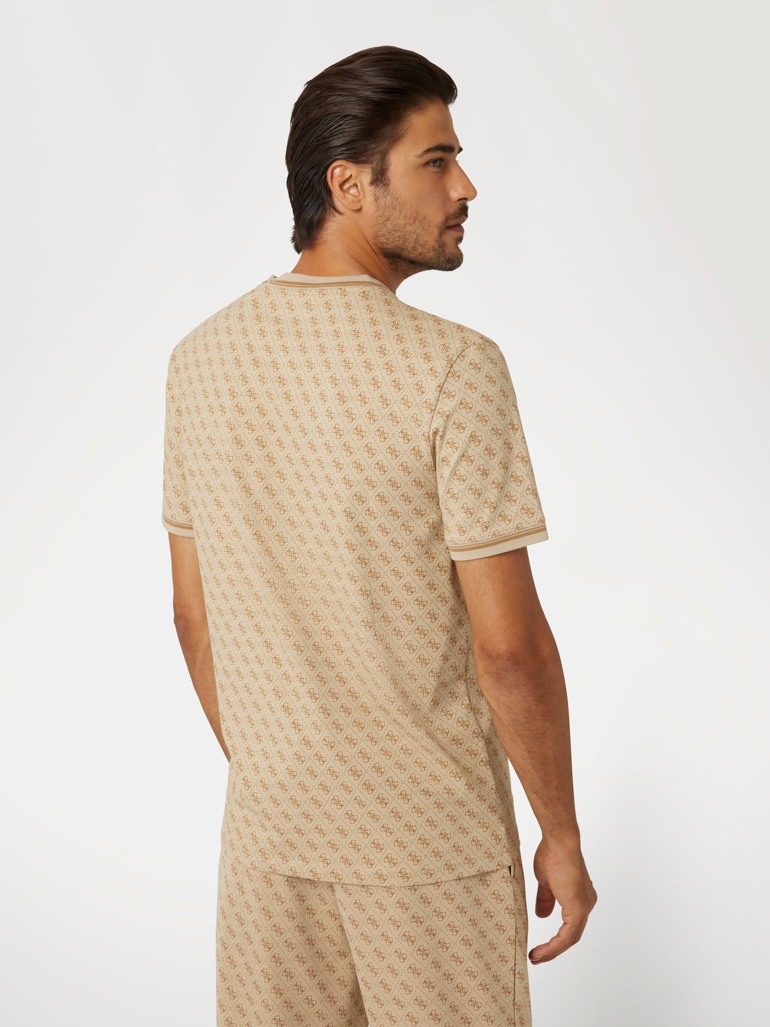 Guess T-Shirt »MARSHALL« Regular Fit, geringelte Bündchen