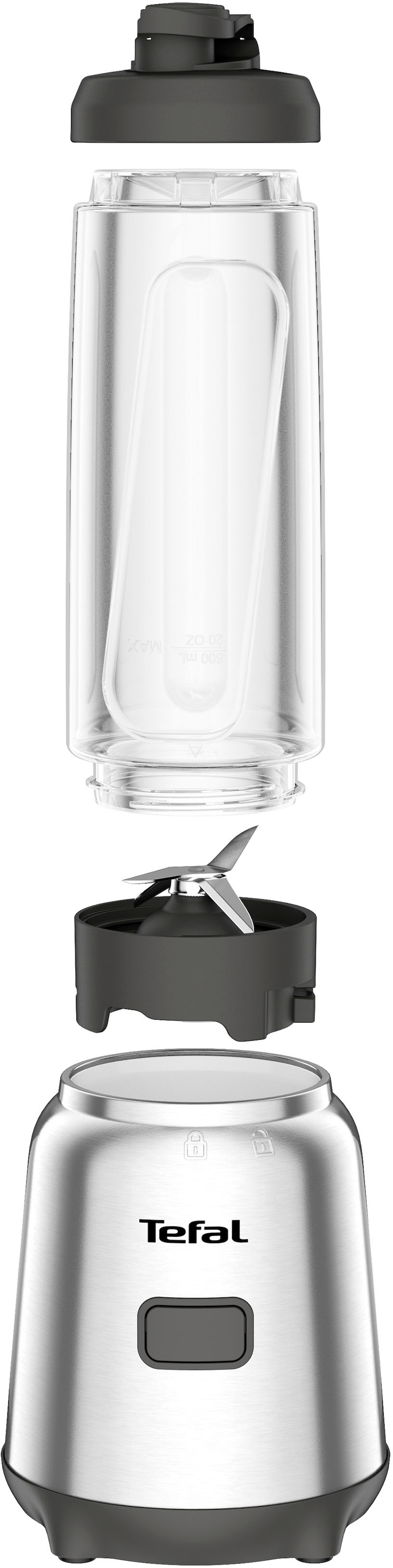 Tefal Standmixer »BL15FD Mix & Move Smoothie-Maker«, 300 W, 2 Flaschen To-Go in Premium Tritan, abnehmbare Klingen
