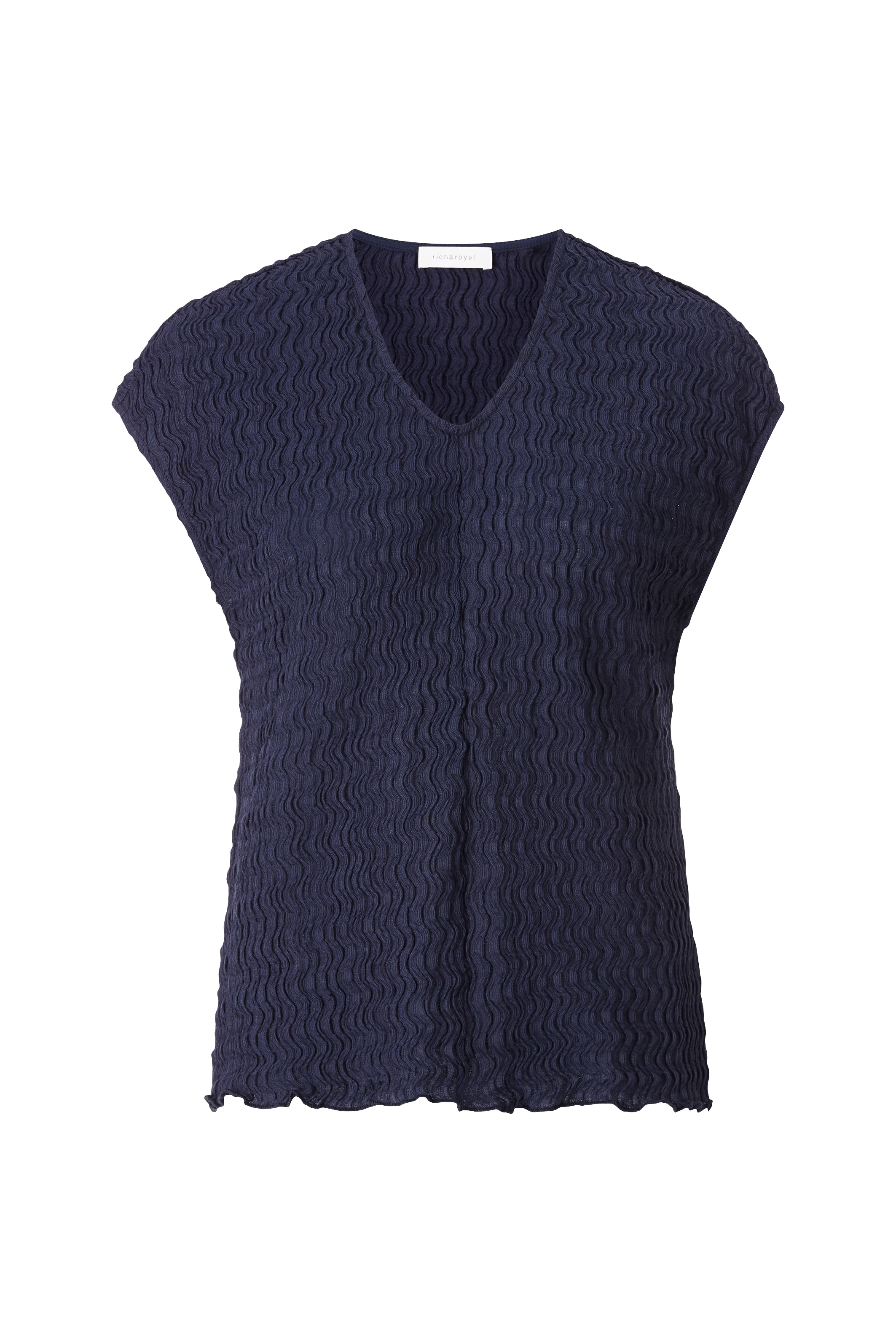 RICHROYAL V-Shirt, Crinkle-Optik