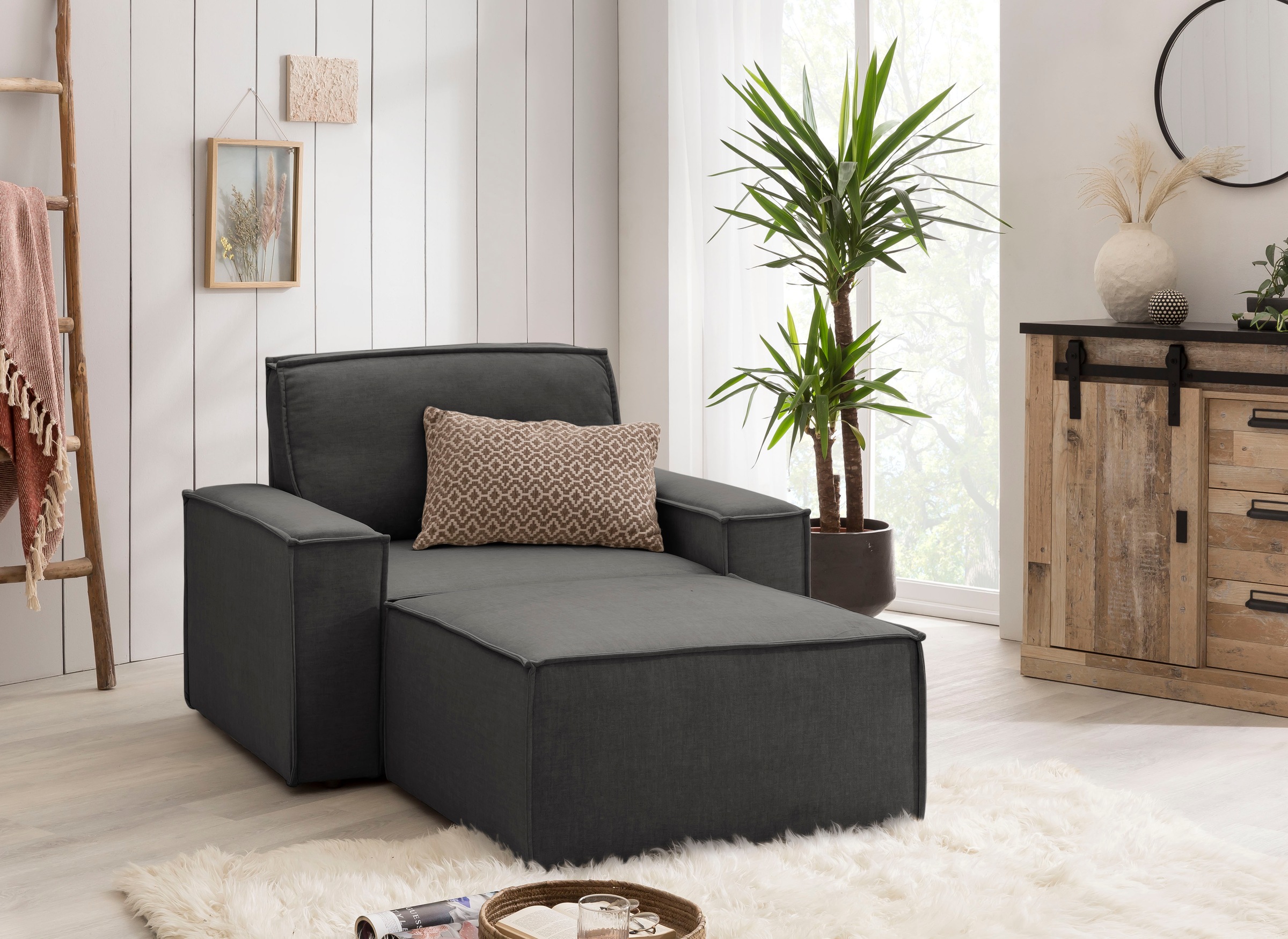 Home affaire Sessel »SHERWOOD«, Loveseat und Hocker im Set, passend zur Polster-Serie SHERWOOD