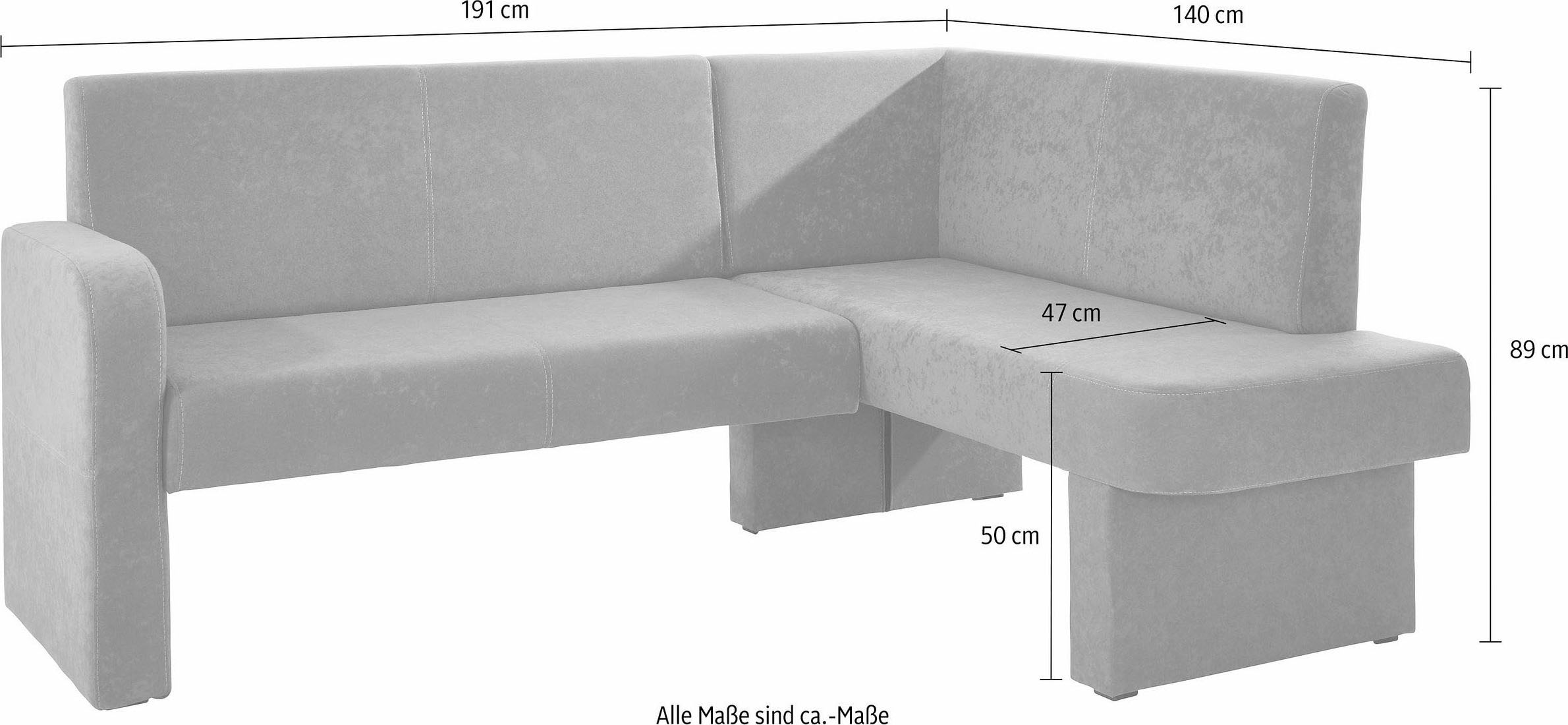 Home affaire Eckbank »Umag« Sitz und Rücken gepolstert, verschiedene Qualitäten