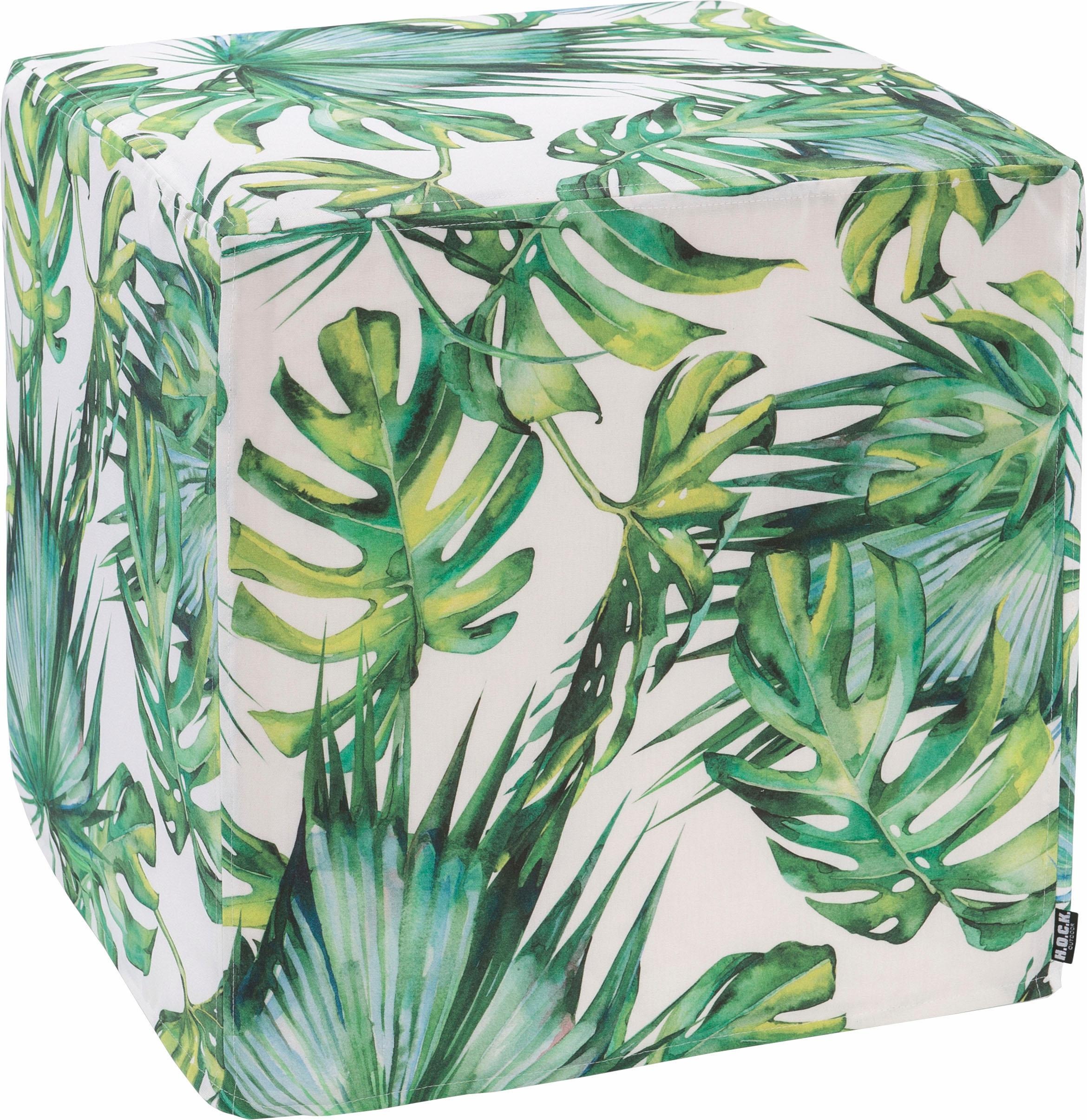 H.O.C.K. Hocker »Beach Life eckig« 1 Stk. tlg. 45/45/45 cm in grün, Größe B/H/T: 45 cm x 45 cm x 45 cm