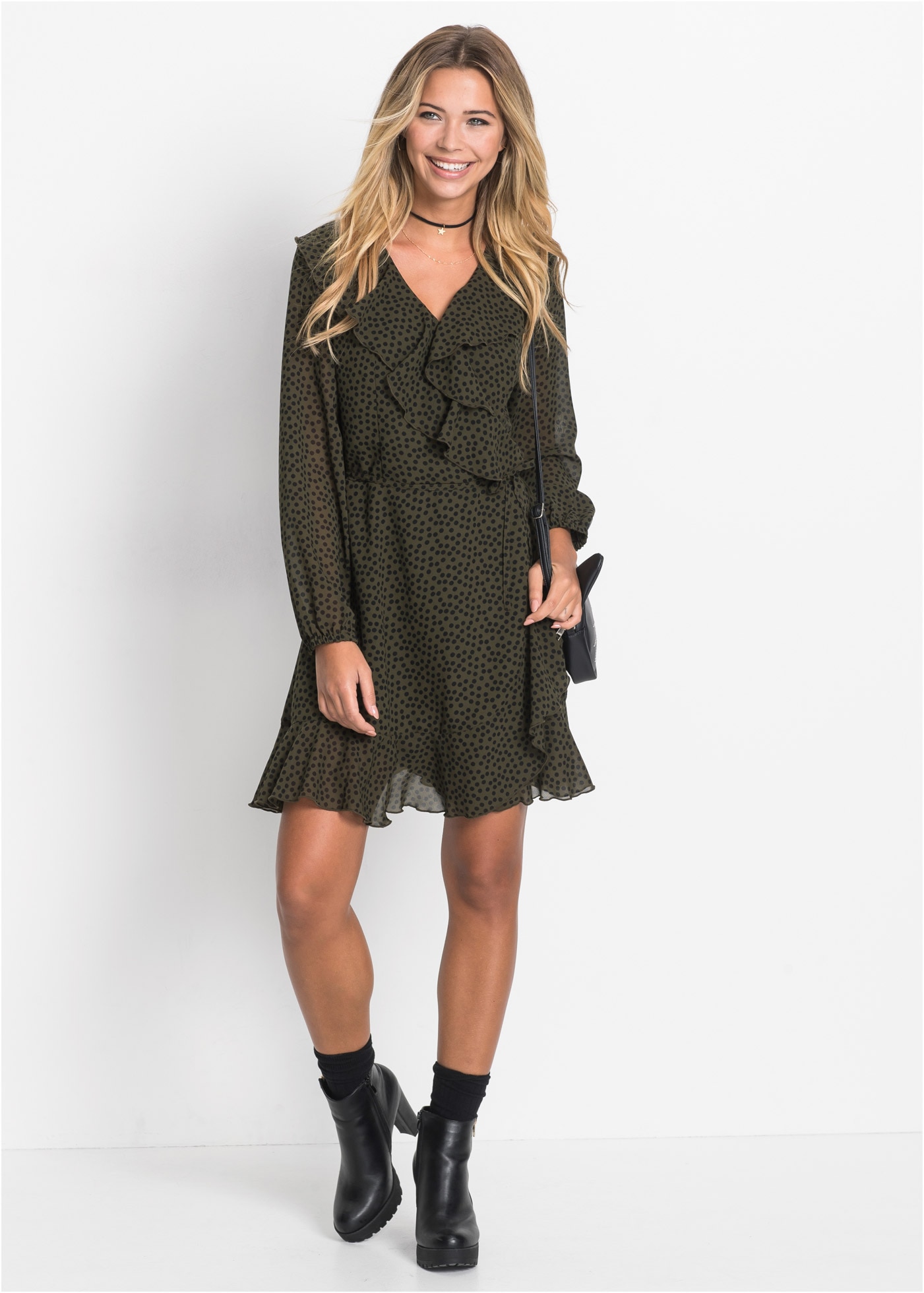 bonprix Minikleid »Minikleid in Wickeloptik« Minikleid in Wickeloptik