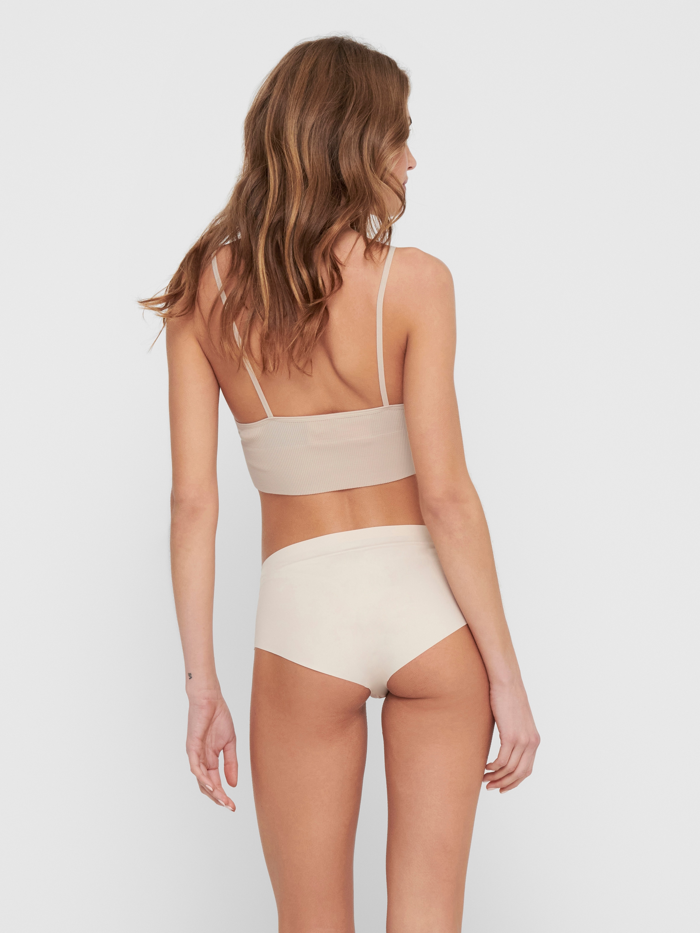 ONLY Bustier »ONLVICKY RIB SEAMLESS V-NECK TOP NOOS« Materialmix