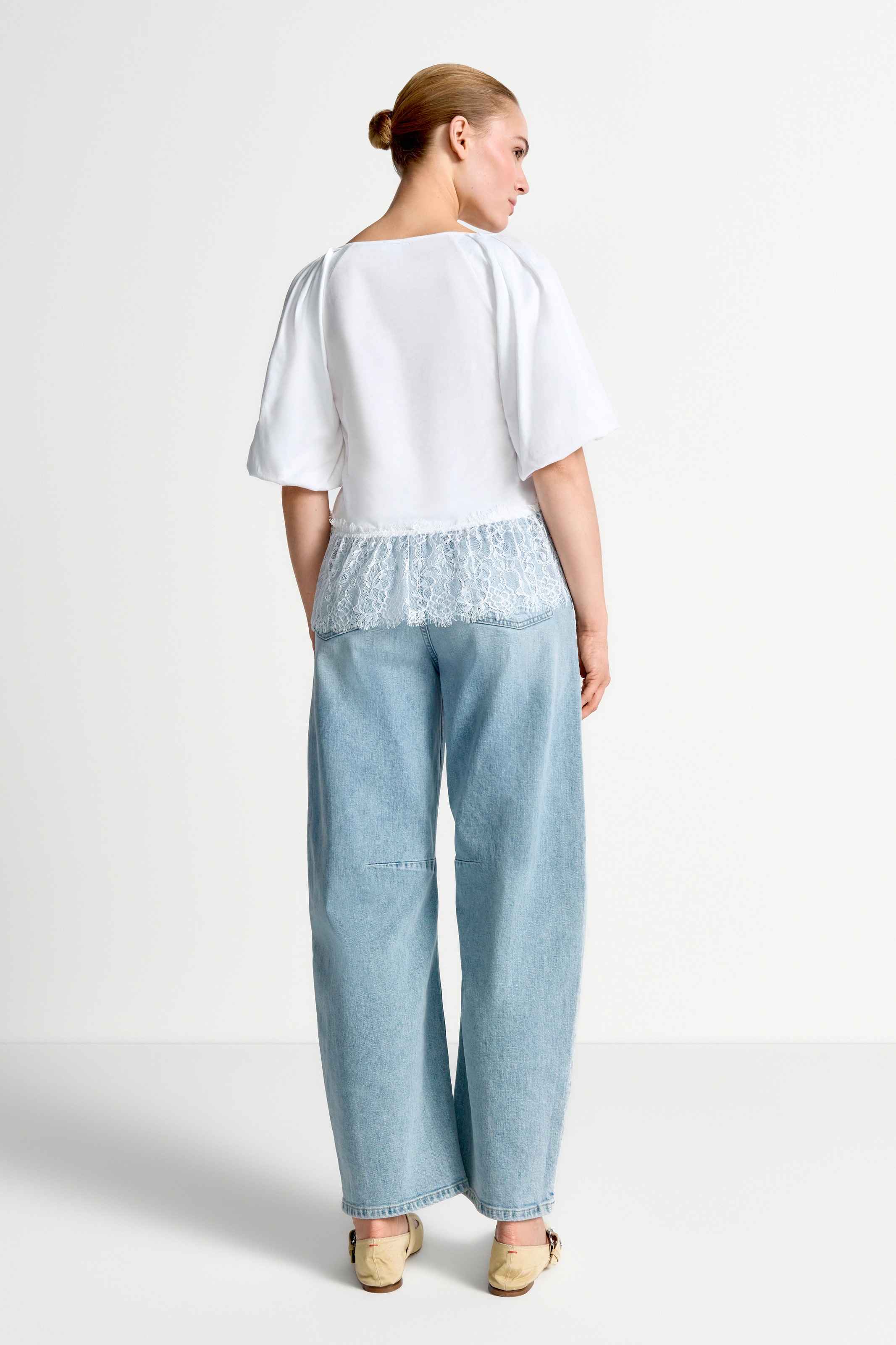 RICHROYAL T-Shirt mit Spitzensaum