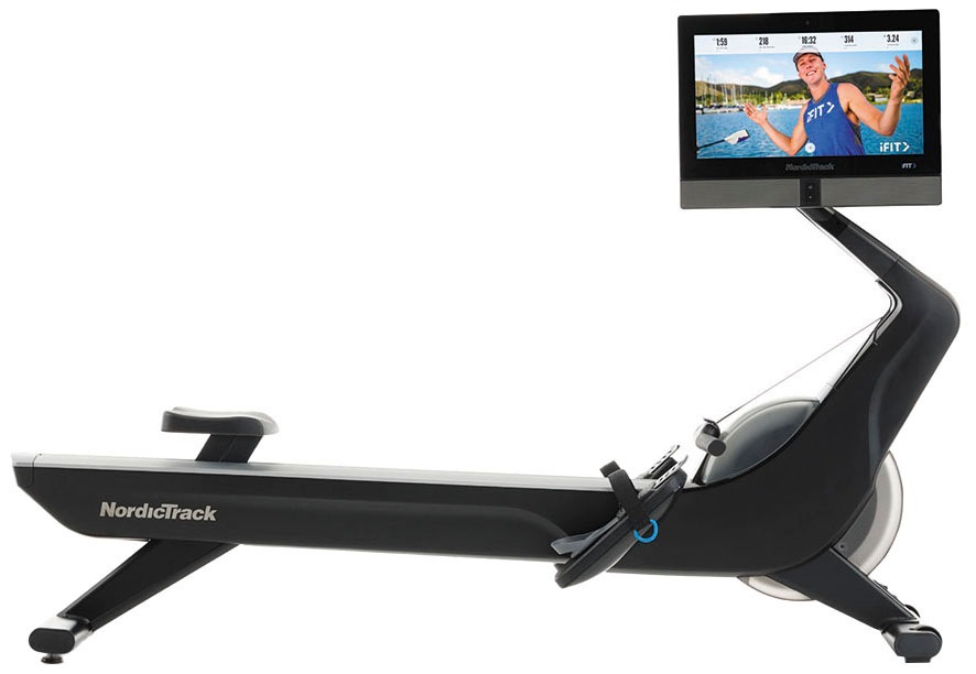 NordicTrack Rudergerät »NordicTrack RW900«, (iFIT-fähiges Rudergerät mit schwenkbarem 22'' Touchscreen), Rudermaschine, 26 Widerstandsstufen, Magnetbremssystem