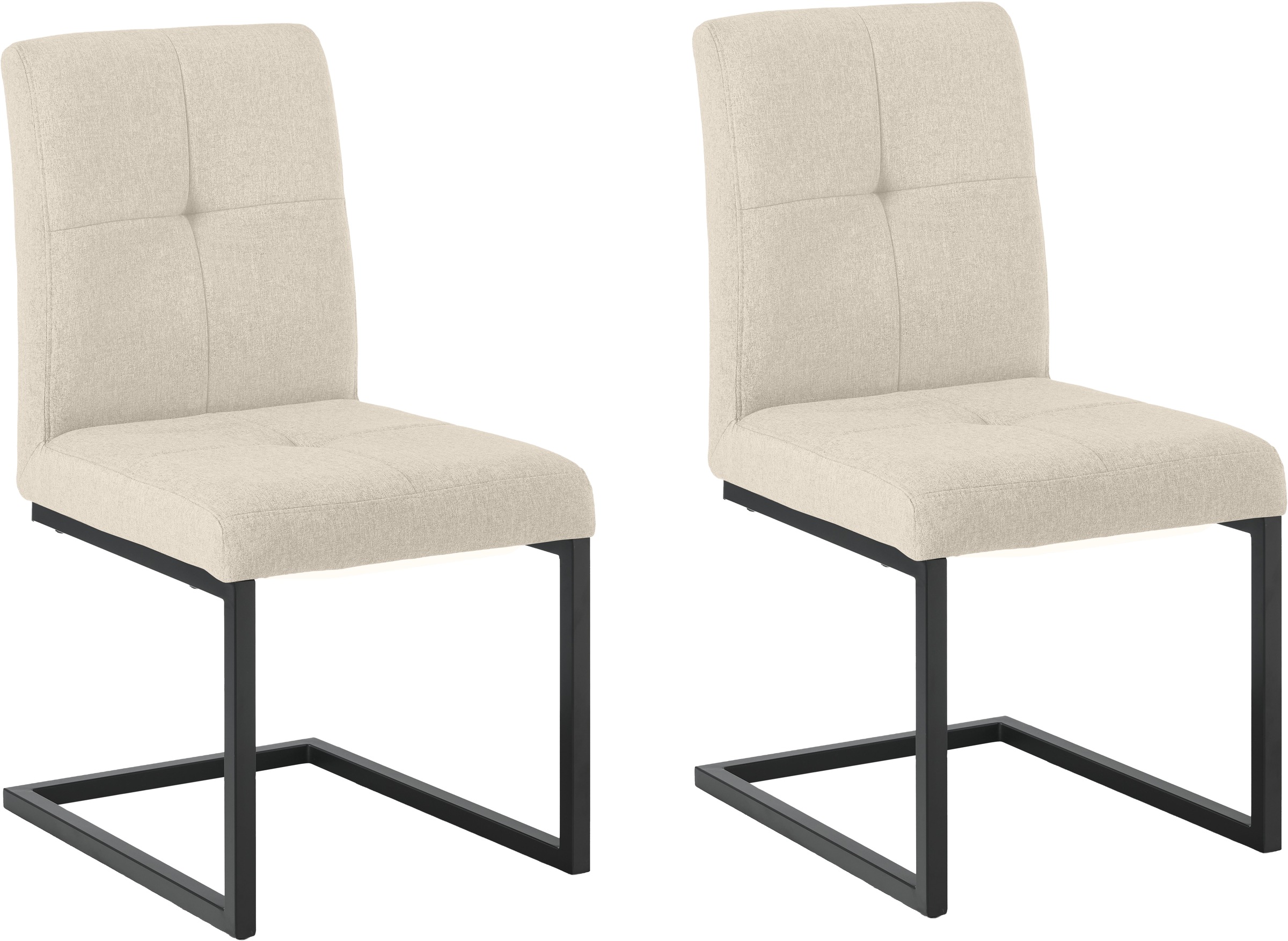 OTTO home Esszimmerstuhl »Geranie Freischwinger, Schwingstuhl« (Set) 2 Stk.mit 3D-Steppung, robustes Gestell, hochwertiger Stoff