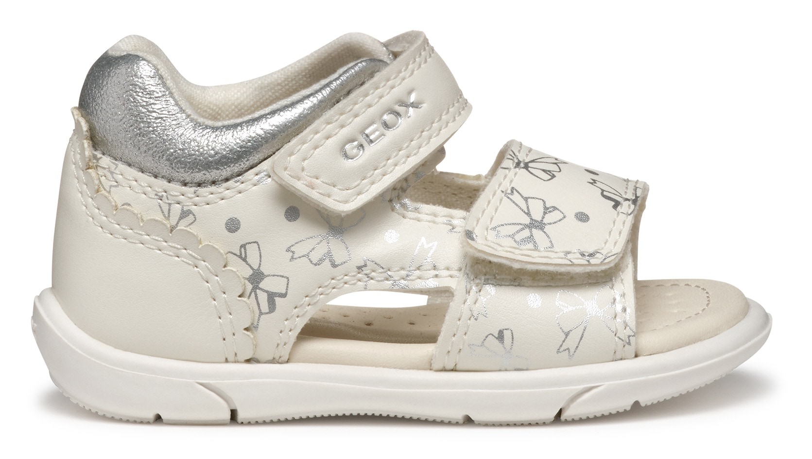 Geox Lauflernschuh »B SANDAL ZAPITO GIRL«, Glitzersandale, Klettschuh, Babyschuh mit Metallic Druck