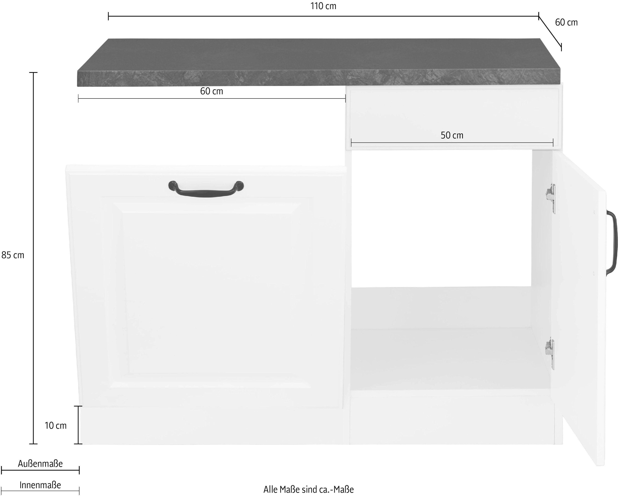 wiho Küchen Spülenschrank »Erla«, 110 cm breit, inkl. Tür/Sockel für  Geschirrspüler OTTO Online Shop