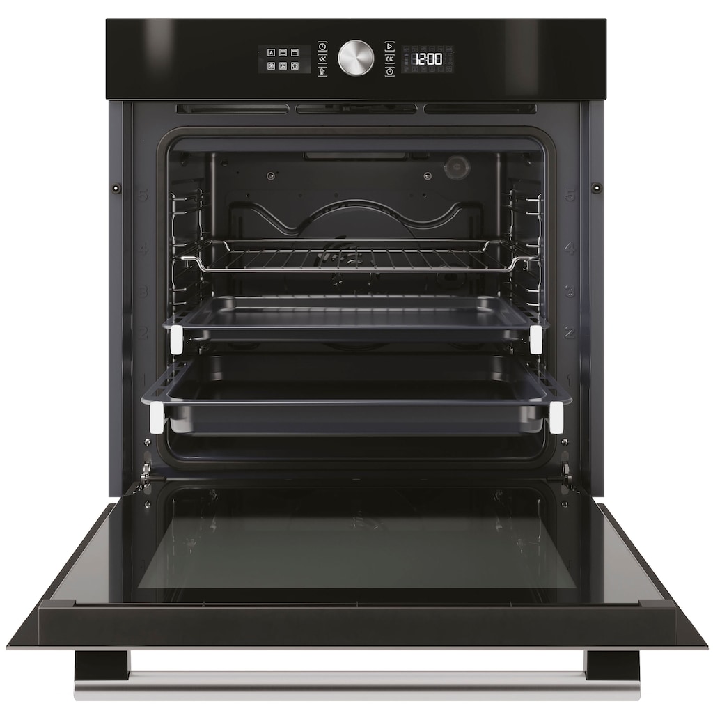 BAUKNECHT Backofen-Set »BAKO4 HI6 BLACK«, BIR4 DH8FS2 ES, mit 2-fach-Teleskopauszug, Hydrolyse