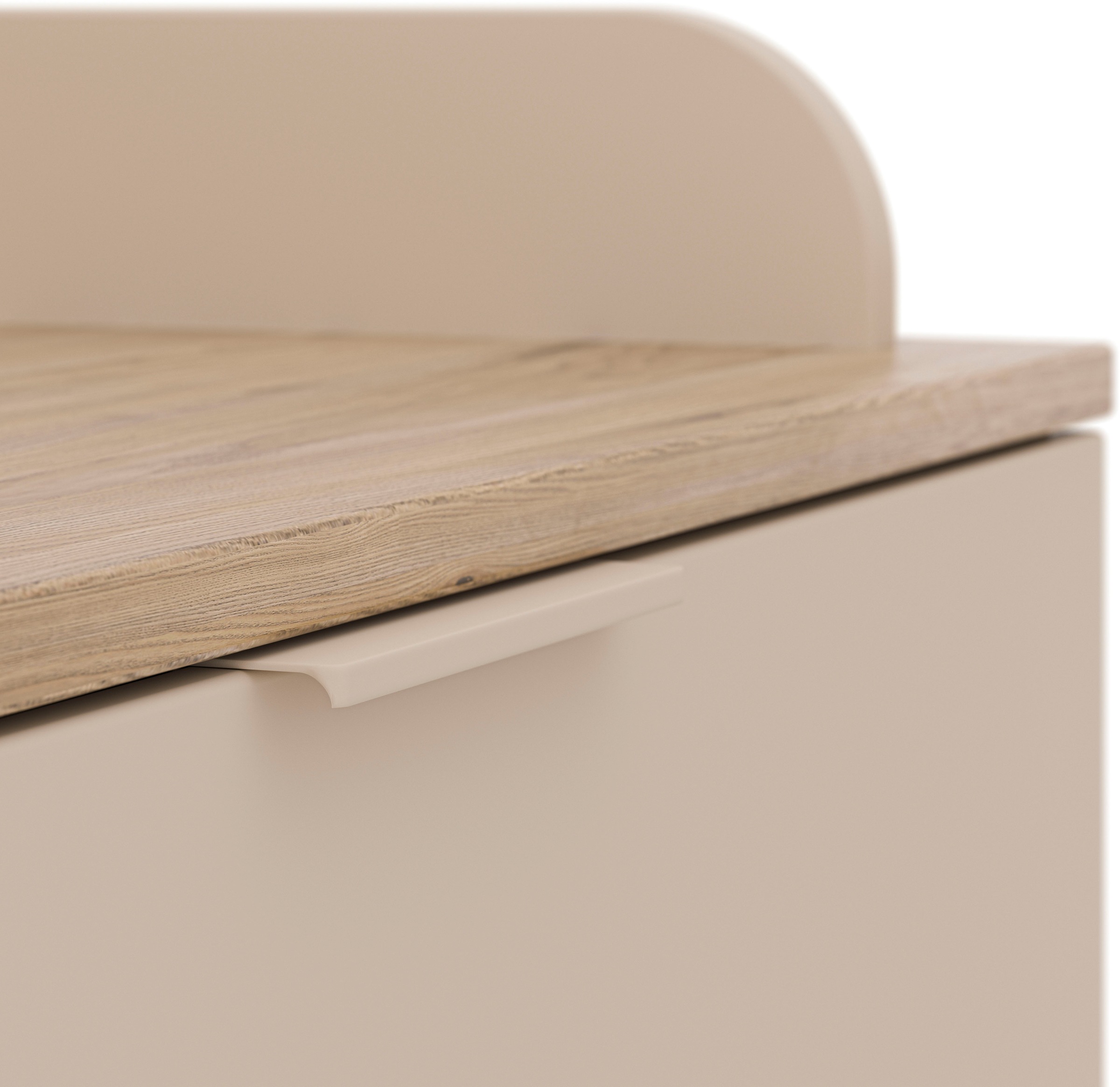 YUNY by PAIDI Babymöbel-Set »HAZEL, 3-teiliges Babyzimmer in Beige, modernes Komplettset« Spar-Set, 70x140cm Babybett, Kleiderschrank 3-türig, Wickelkommode inkl. Aufsatz, 3 tlg. Kinderzimmer, Soft-Close-Funktion, Mitwachsendes Bett inkl. Lattenrost