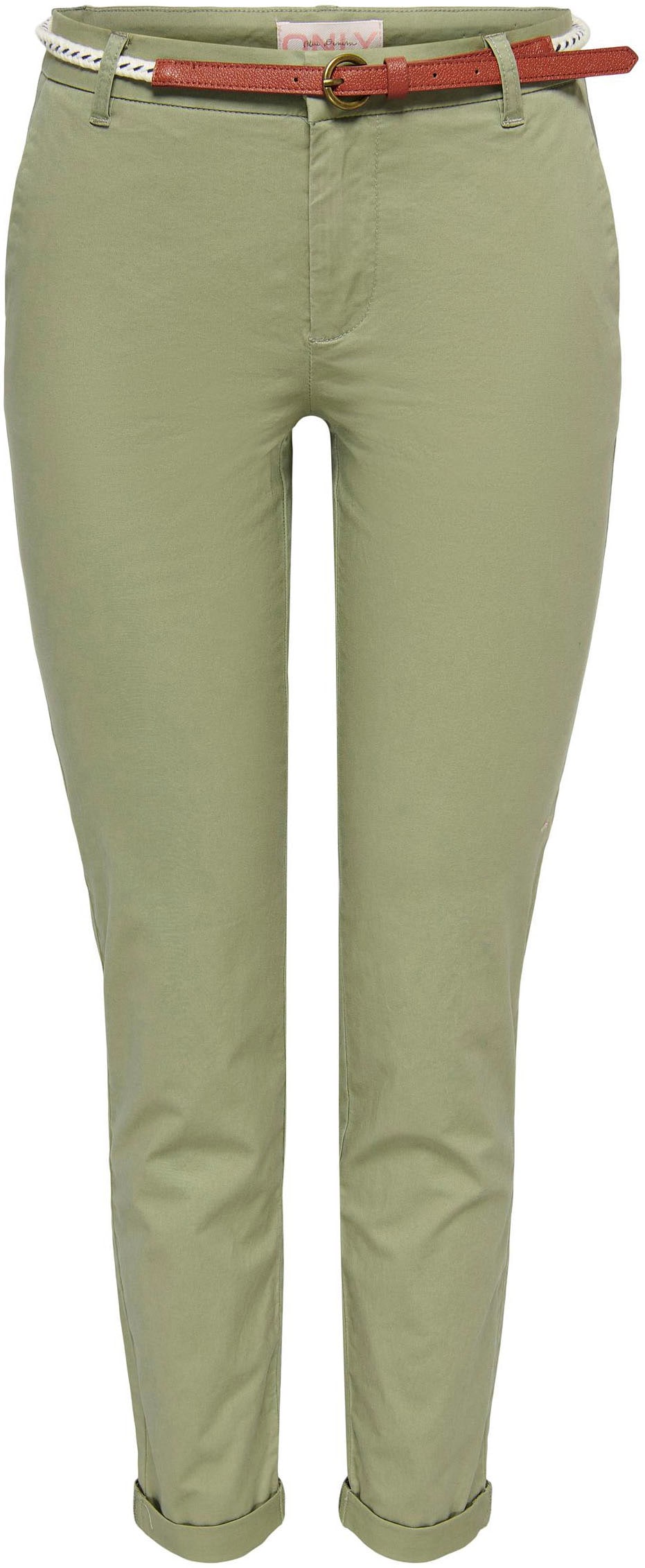 ONLY Chinohose »ONLBIANA COTTON BELT CHINO CC PNT«, knöchellange Form mit Umschlagsaum