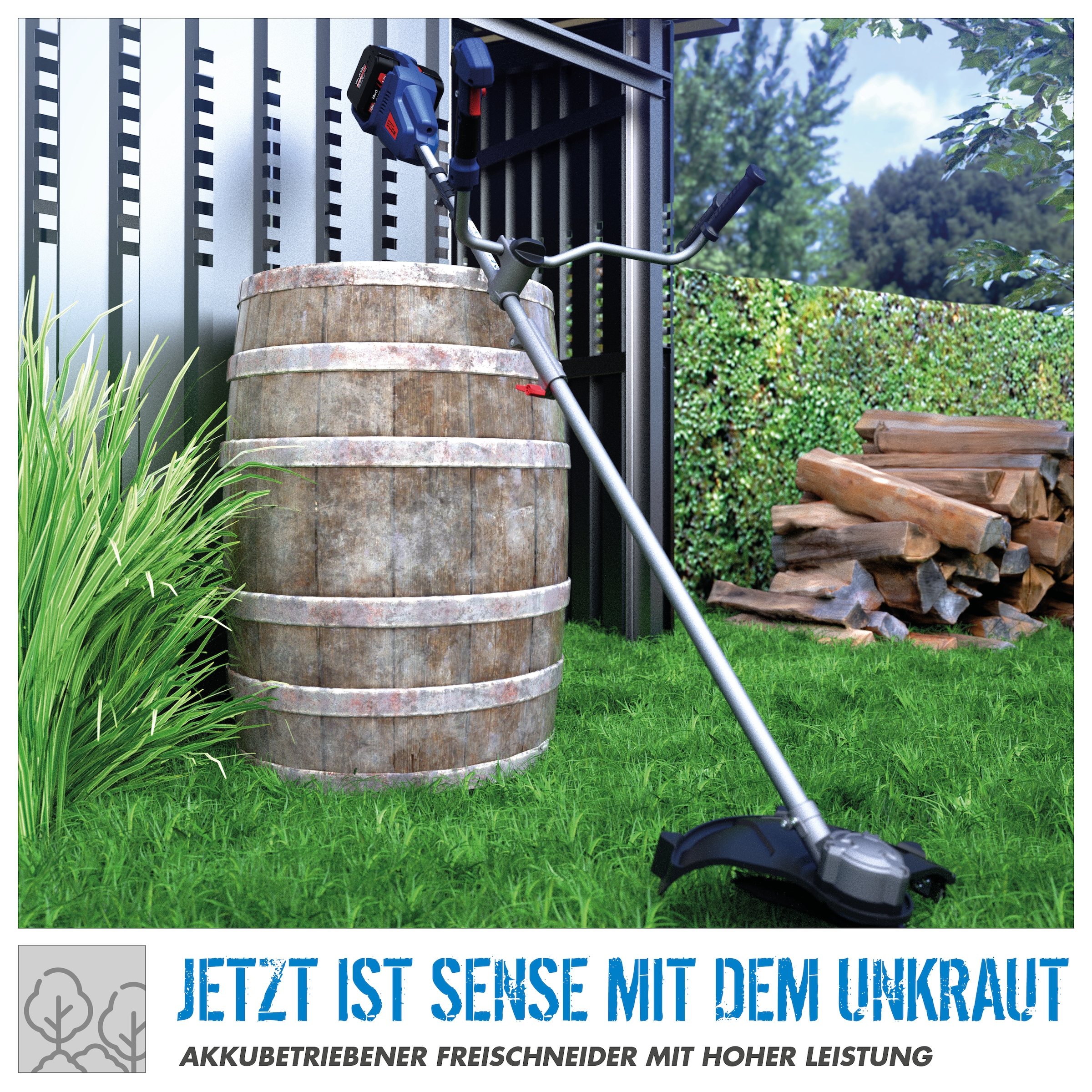 Güde Hochentaster »»FS 36-402-30««, (Schnittbreite 255/300mm), Inkl. 2 x Akkupack 3 Ah und Doppelladegerät 3 A