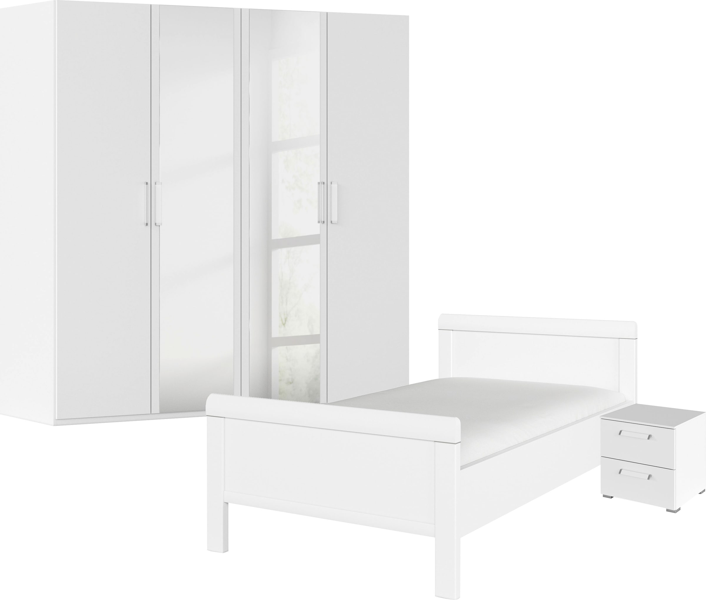 Rauch Schlafzimmer-Set »Komplettschlafzimmer Schlafzimmer EVELYN« Set, 3 Stk. tlg. Schrank und Bett in 2 Breiten, Nachttisch 2 Schubladen MADE IN...