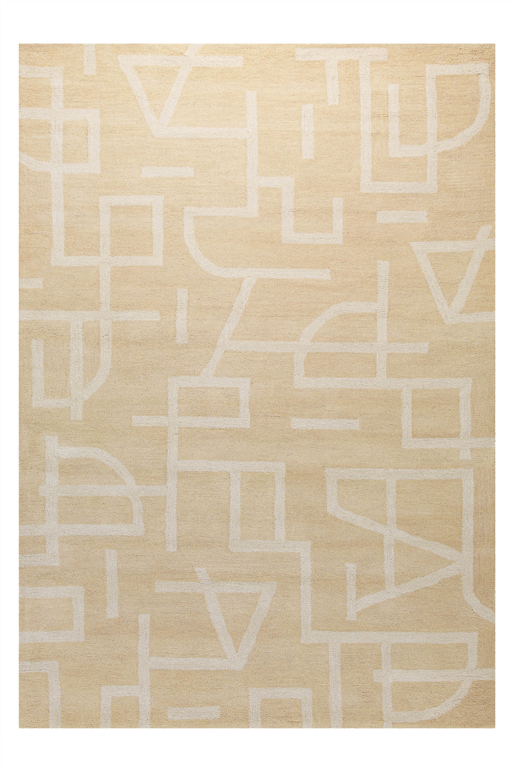 Wecon home Teppich »Beatrice« rechteckig 13 mm Höhe Kurzflorteppich, Schurwolle, Konturenschnitt, handgetuftet, Wohnzimmer