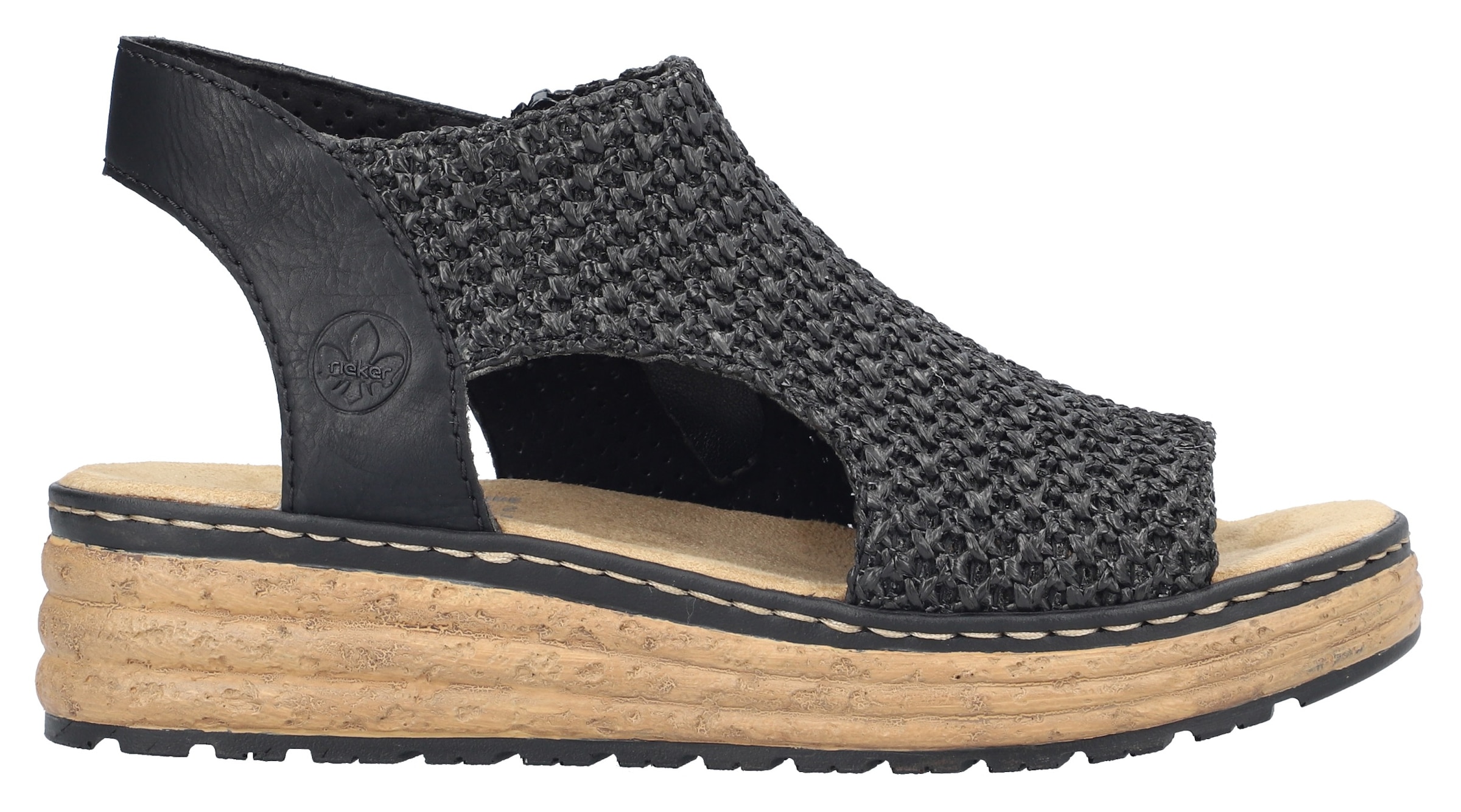 Rieker Plateausandale, Sommerschuh, Sandalette, Urlaubschuh mit Reißverschluss