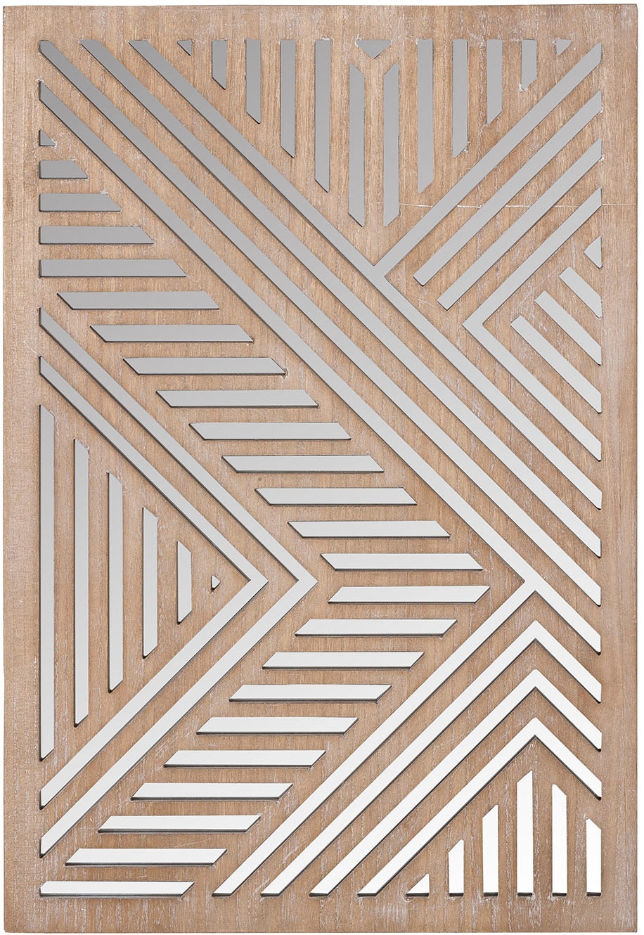 Casablanca By Gilde Holzbild »Bild; Spiegel Enigma naturfarben H. 78 cm« 1 Stk. tlg. in beige, Größe B/H/T: 53 cm x 78 cm x 3 cm