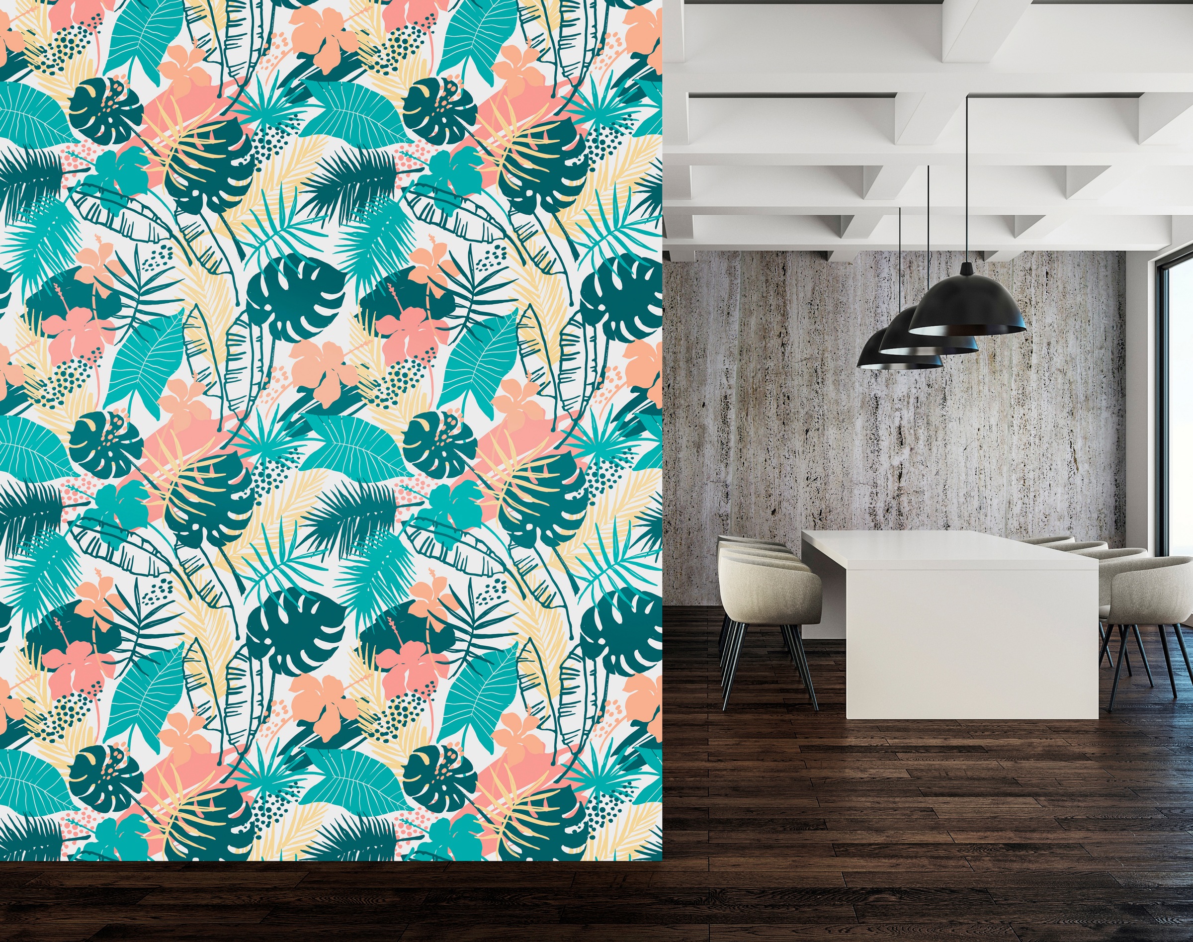 queence Vinyltapete »Islay«, bedruckt-Motiv-botanisch-floral-gemustert-natürlich, 90x250cm, selbstklebend, kinderleichte Anbringung, Sticker