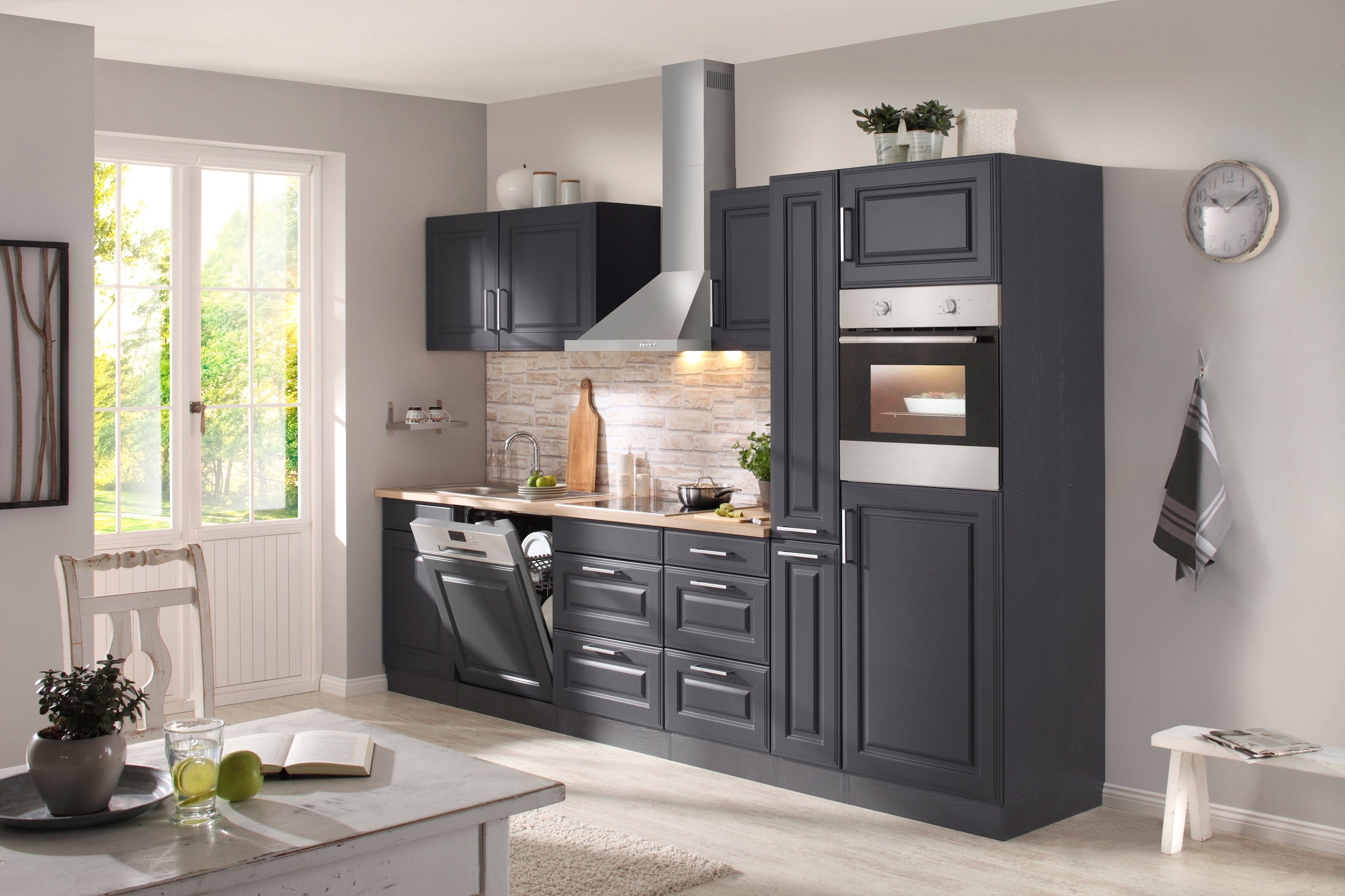 KOCHSTATION Apothekerschrank »KS-Stockholm« hochwertige MDF-Fronten, 200 cm hoch, viel Stauraum