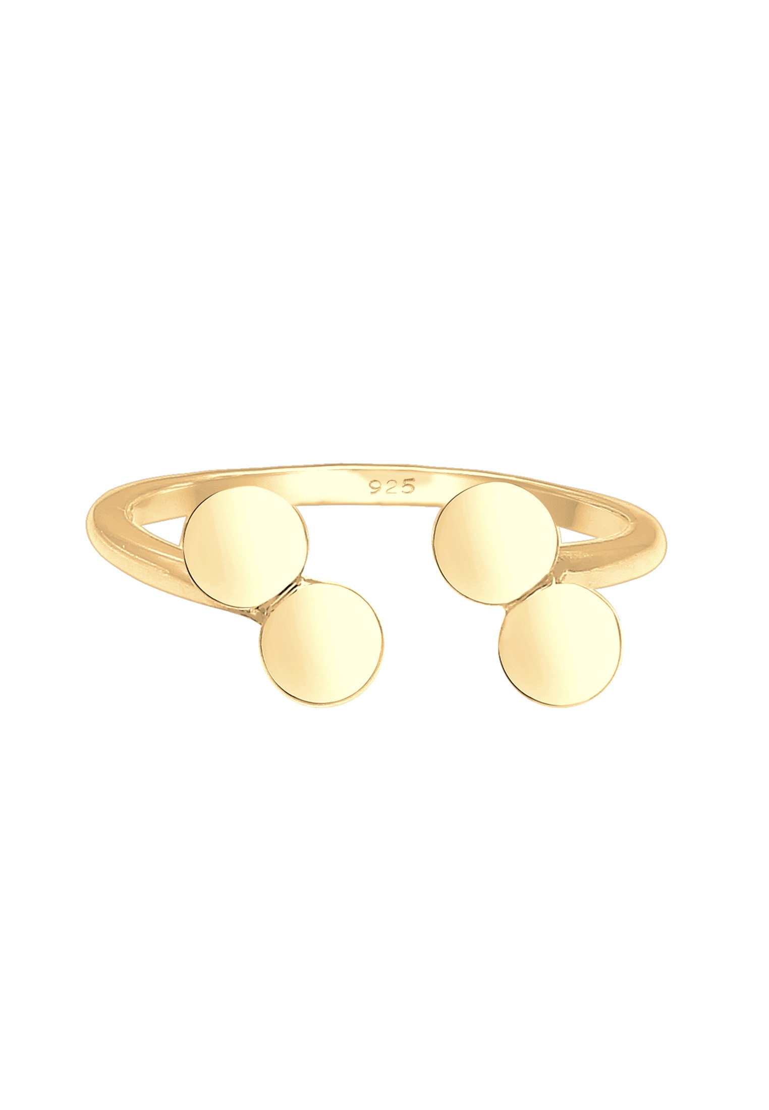 Elli Silberring »Ring Kreis PLättchen Look Offen Verstellbar 925 Sterling Silber«