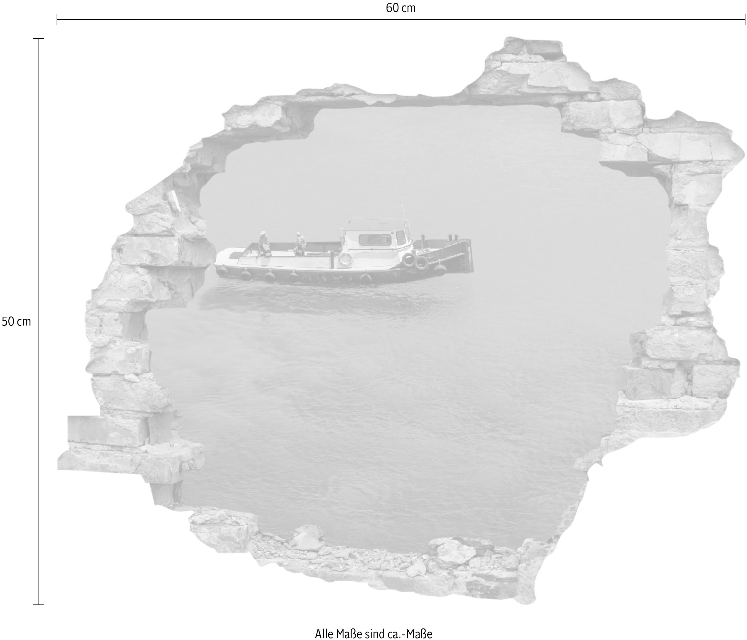 queence Wandtattoo »Boote« Wandsticker, Wandbild, selbstklebend, 3D, Wanddurchbruch