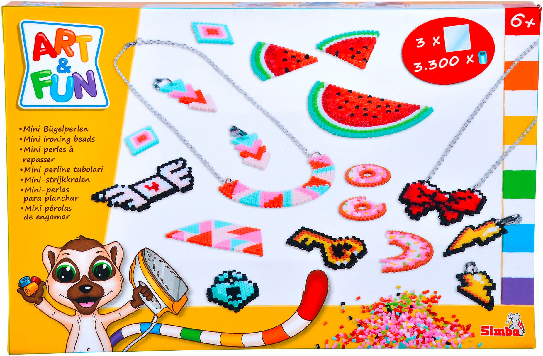 SIMBA Kreativset »Art und Fun, Mini Bügelperlen Halskette/Ohrring«