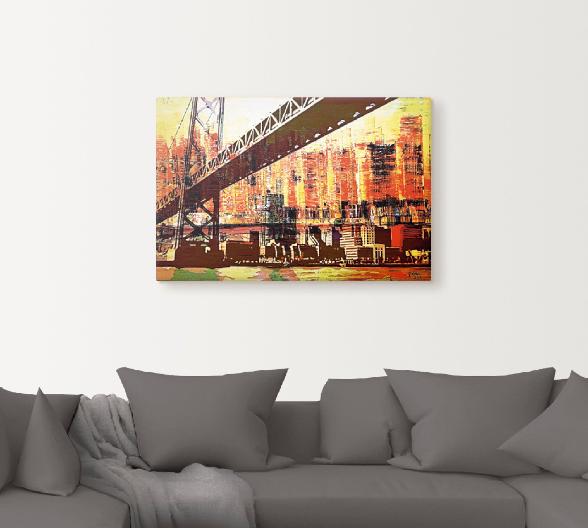 Artland Wandbild »San Francisco mit Oakland Bay Bridge«, Amerika, (1 St.), als Alubild, Leinwandbild, Wandaufkleber oder Poster in versch. Größen