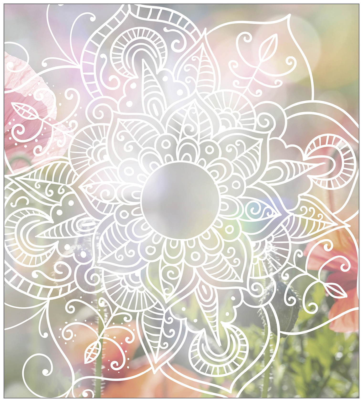 MySpotti Fensterfolie »Look Grafik Blumenmuster halbtransparent, haftend, statisch kaufen cm, white«, x glattstatisch online 200 30 haftend