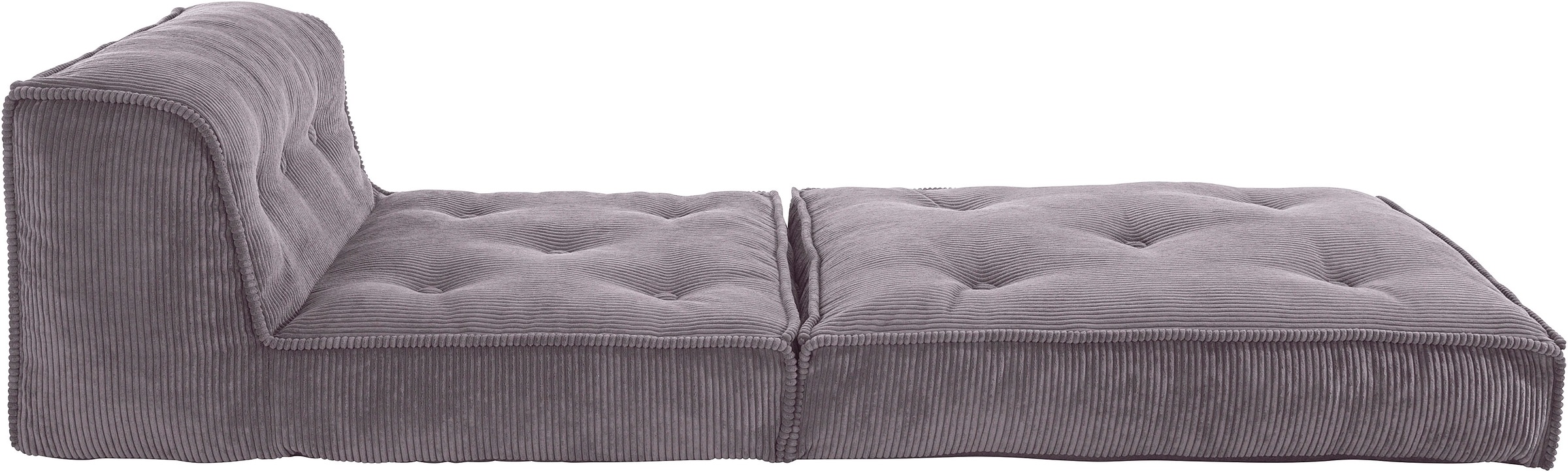 INOSIGN Sessel »Pia« Loungesessel aus Cord, in 2 Größen, Pouf-Funktion.