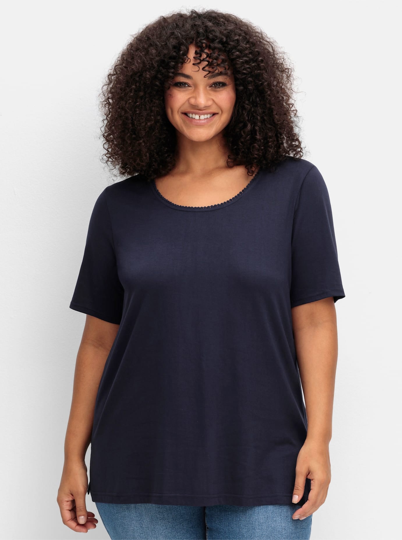 Sheego Kurzarmshirt »T-Shirt«, (1 tlg.)