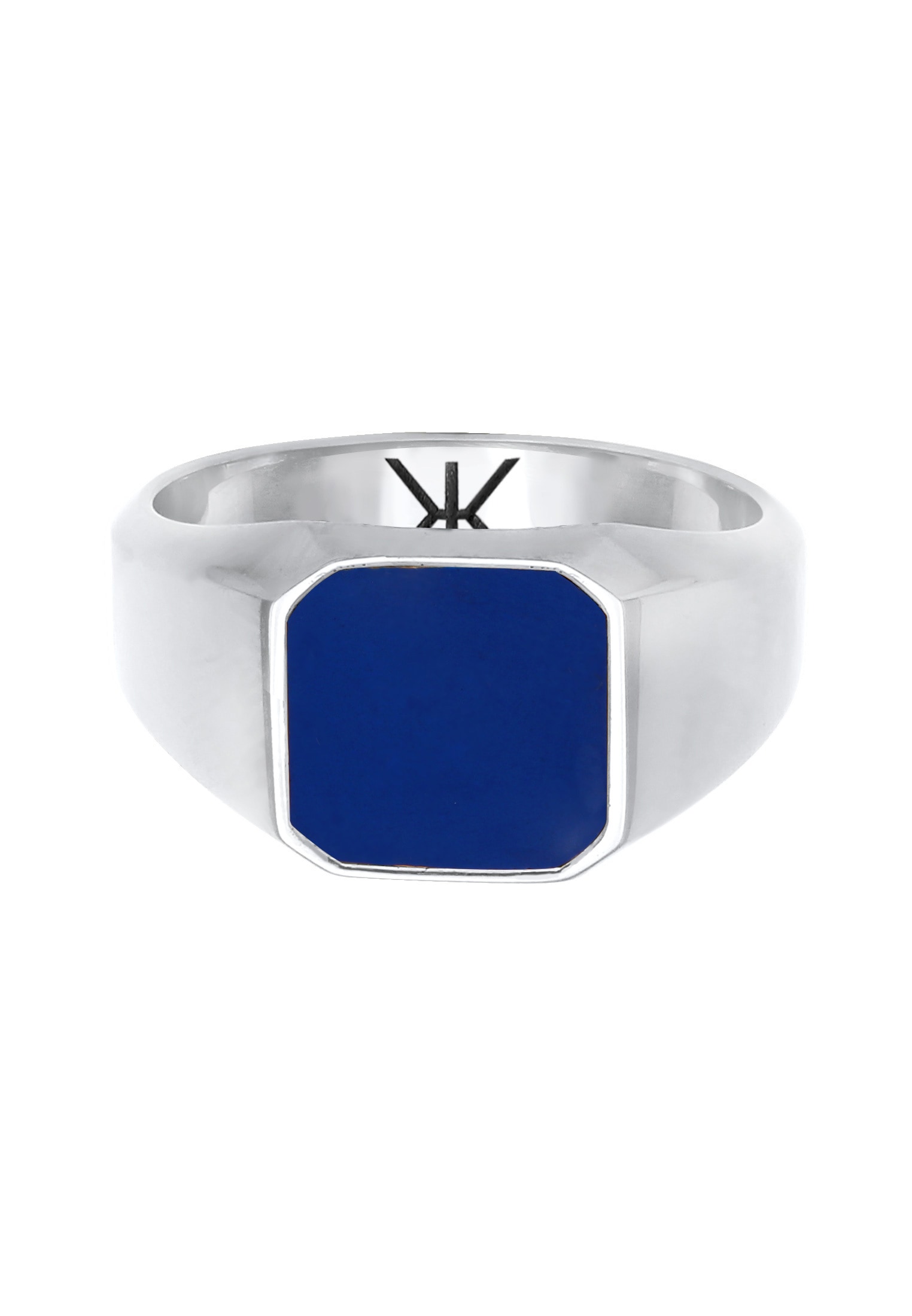 Kuzzoi Siegelring »Ring Herren Siegelring Emaille Blau Basic 925 Silber«