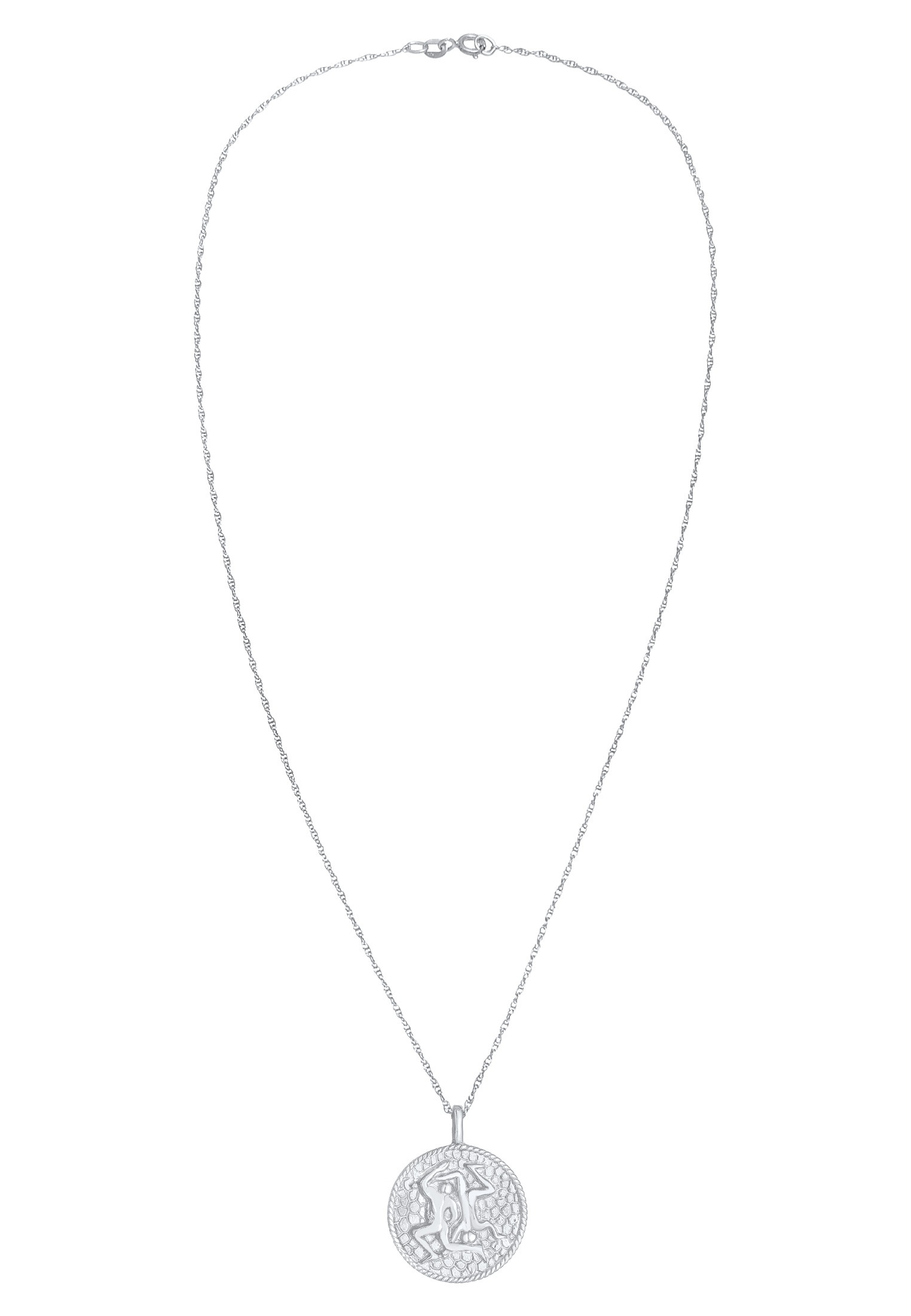 Elli Kette mit Anhänger »Halskette Sternzeichen Zwilling Astro Münze Antik 925 Silber«