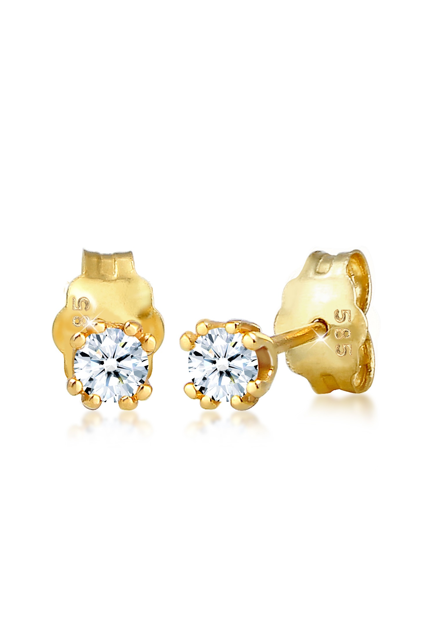 Diamore Paar Ohrstecker »Solitär Stecker Diamant (0.06 ct.) 585 Gelbgold«