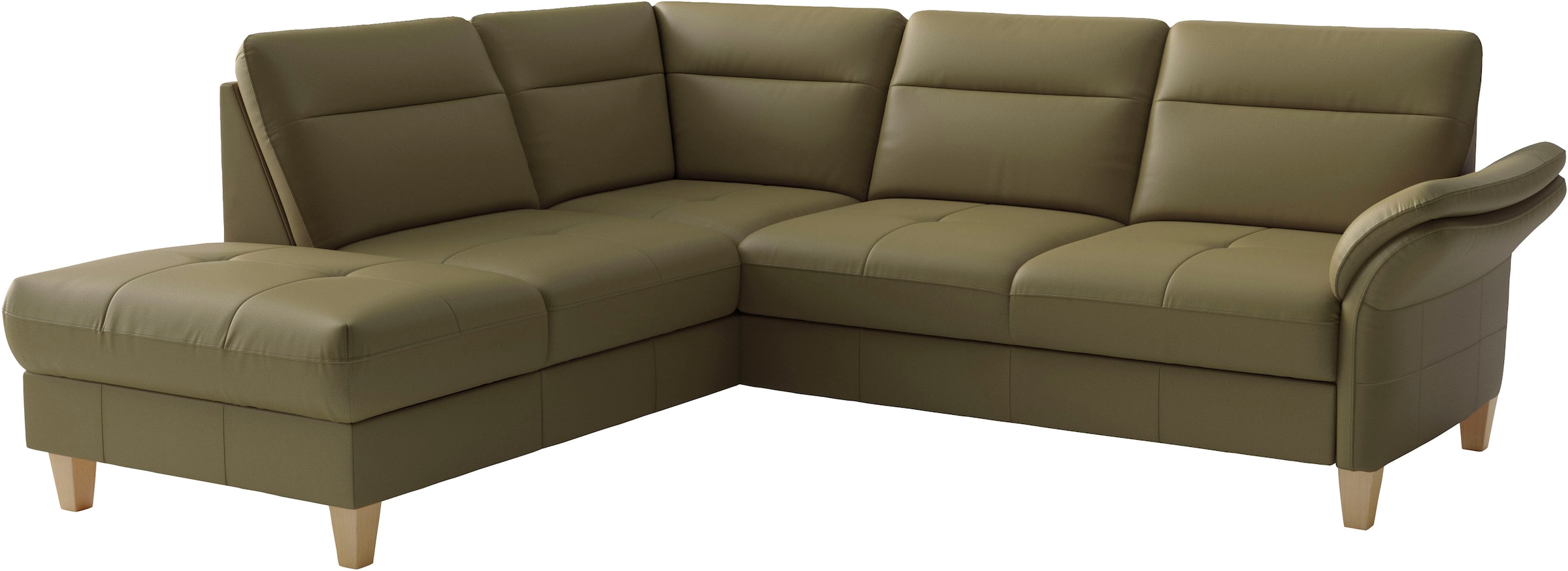sit&more Ecksofa »Pamela L-Form, Leder, B: 218 cm« optional Armteilverstellung, Schlaffunktion & Bettkasten