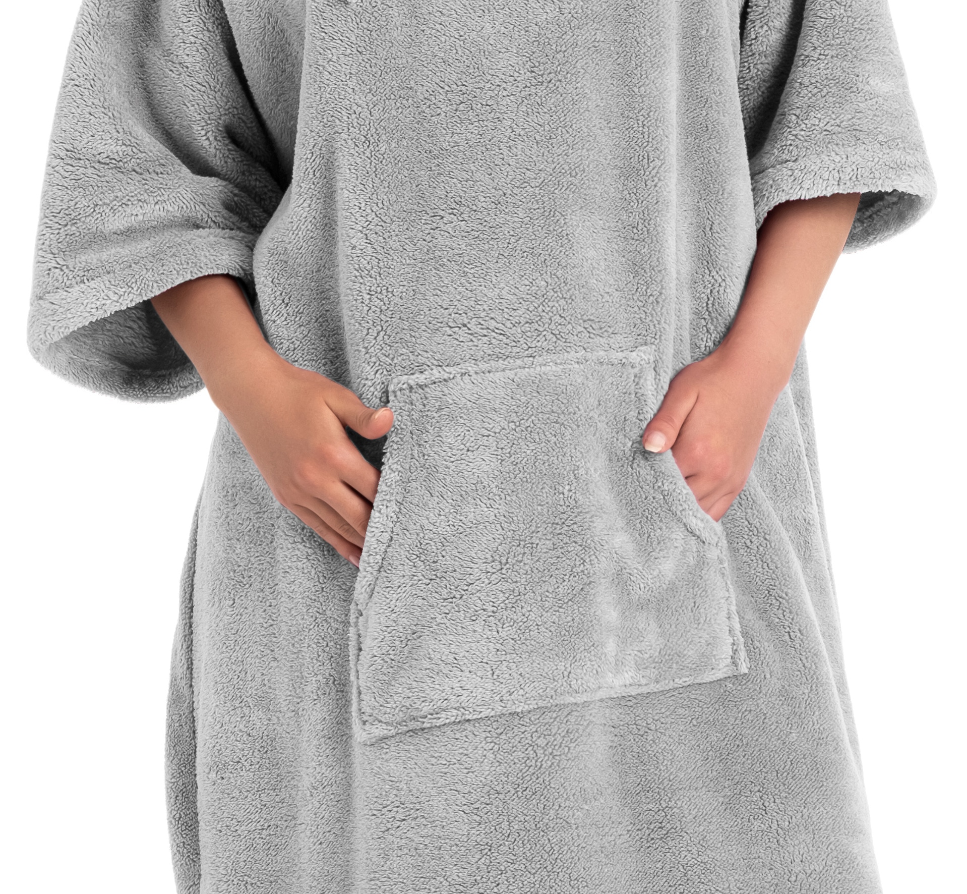 my home Badeponcho »Lillou, ideal für Sauna, Spa & im Urlaub«, (1 St.), weich und kuschelig, Fleece, Unisex, für Damen und Herren, Surfponcho