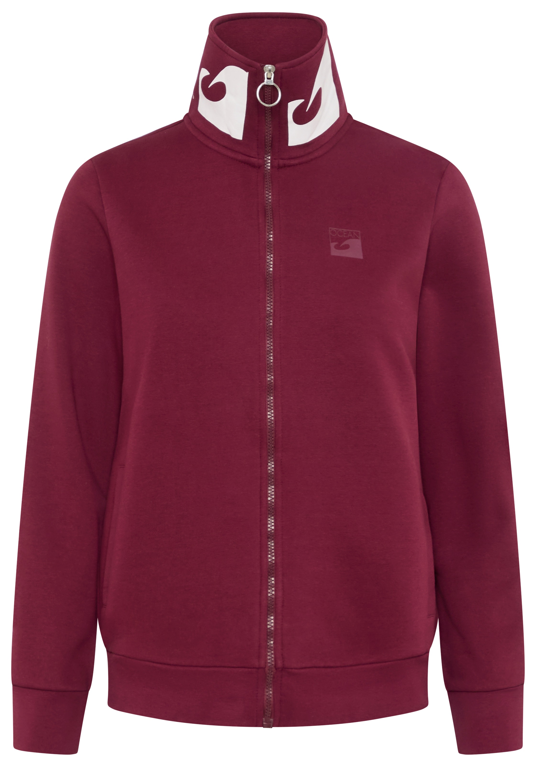 Ocean Sportswear Sweatjacke mit bedrucktem Kragen, in kuscheliger Sweatware, mit Eingriffstaschen
