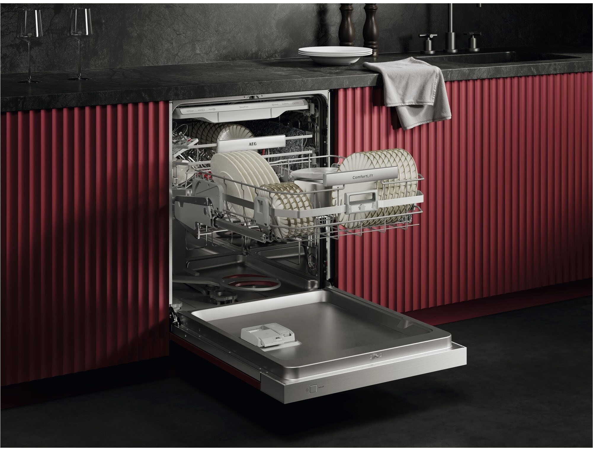 AEG teilintegrierbarer Geschirrspüler 8000 »GT8200B4SCM« ComfortLift® Unterkorb: Be- und Entlade deine Spülmaschine ohne Bücken