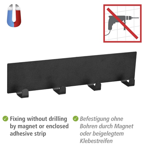 WENKO Hakenleiste »Ima«, (1 St.), Edelstahl, magnetisch, mit 4 Haken