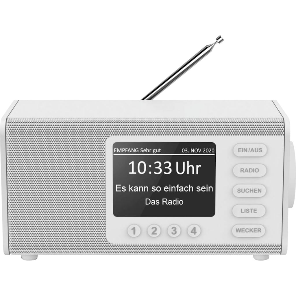 Hama Digitalradio (DAB+) »Digitalradio "DR1000DE", FM/DAB/DAB+, weiß Internetradio«, (Digitalradio (DAB+)-FM-Tuner 5 W)