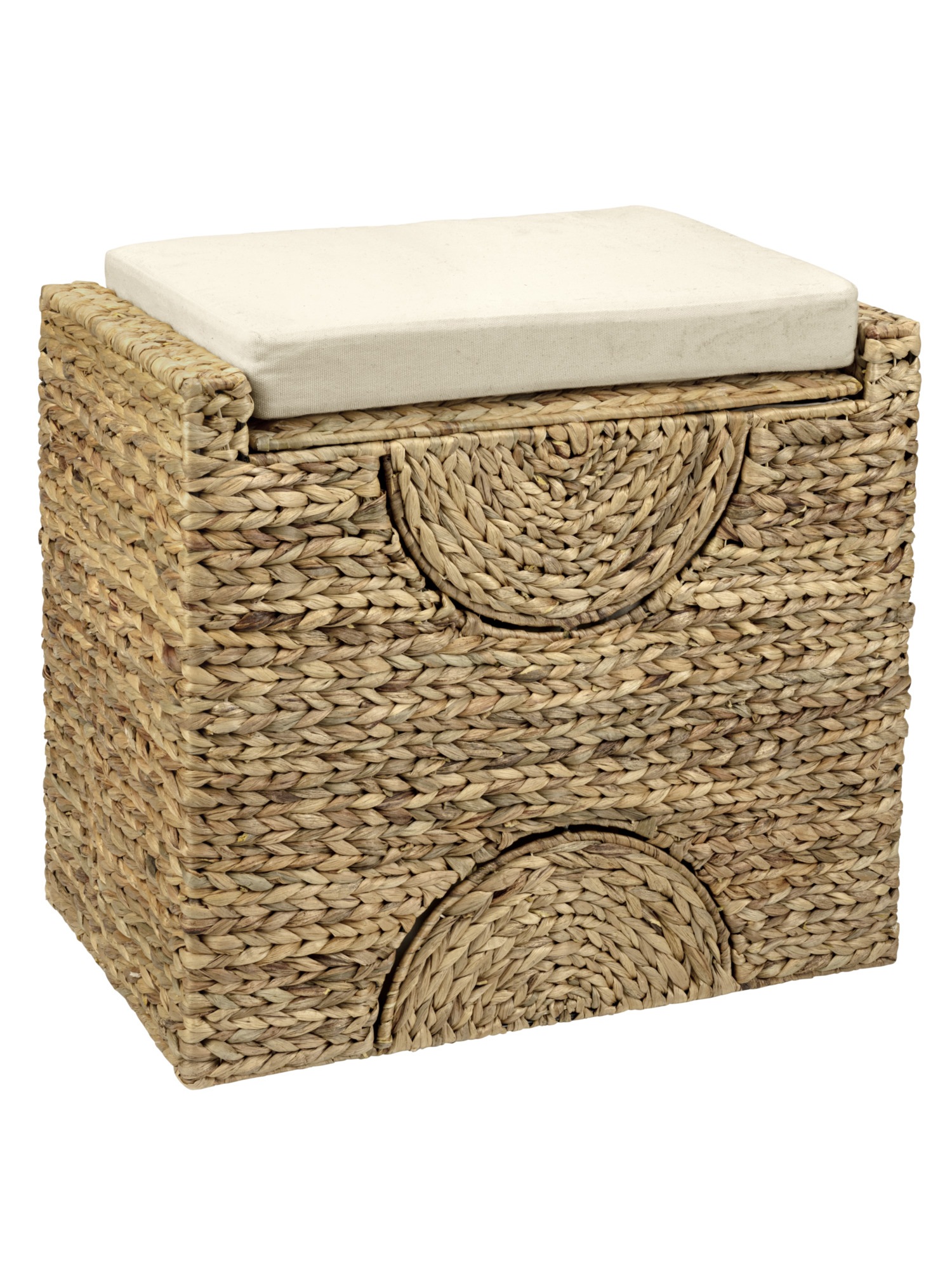 Hocker Wasserhyazinthe mit integriertem Wäschesammler