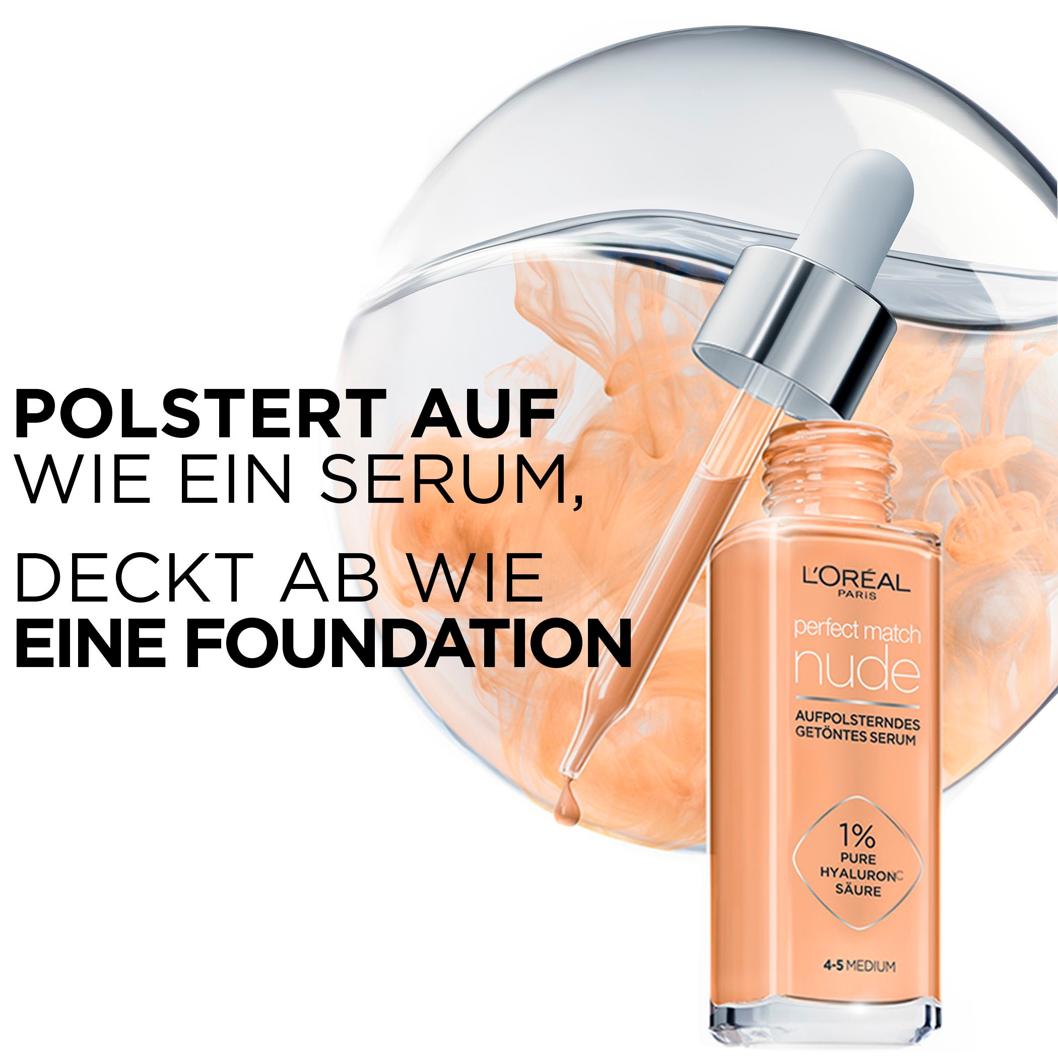 L'ORÉAL PARIS Gesichtsserum »Perfect Match Getöntes Serum«, mit Hyaloron