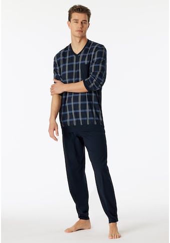 Pyjama »"Comfort Nightwear"«, (2 tlg.), mit klassischem Karo-Muster und aufgesetzter...
