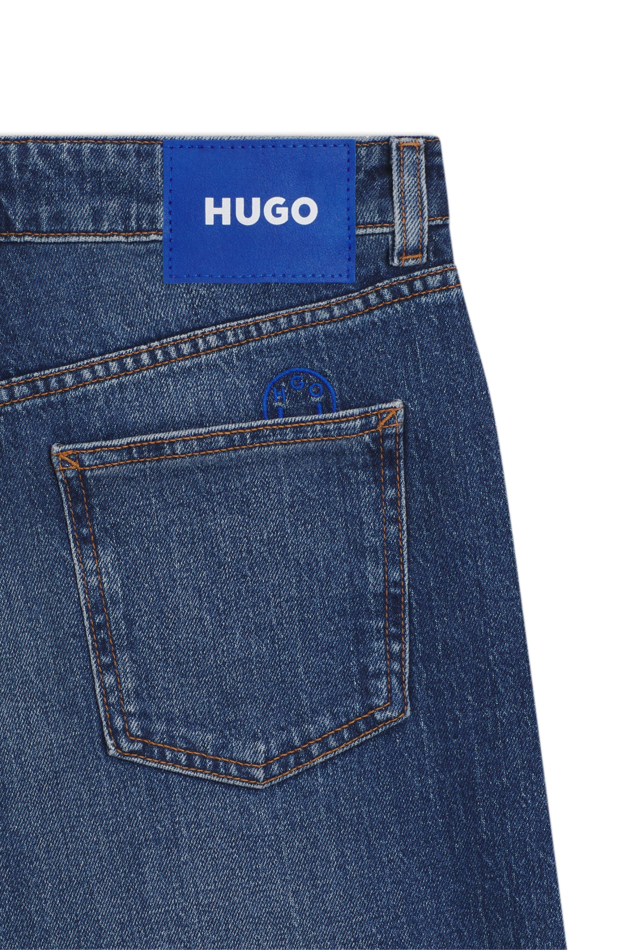 HUGO Blue Straight-Jeans »Elyah«, Straight Fit Jeans mit hoher Leibhöhe, Tall Länge 36