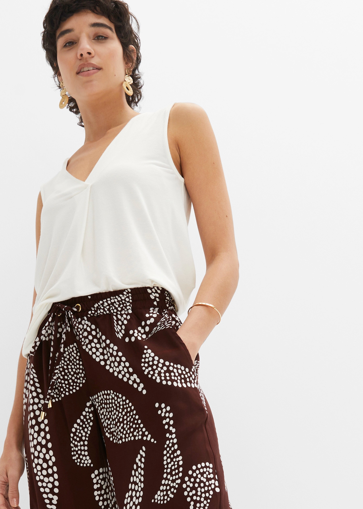 bonprix Marlene-Hose  aus Viskose, loose fit, mit Schnürung, in vielen Größen erhältlich