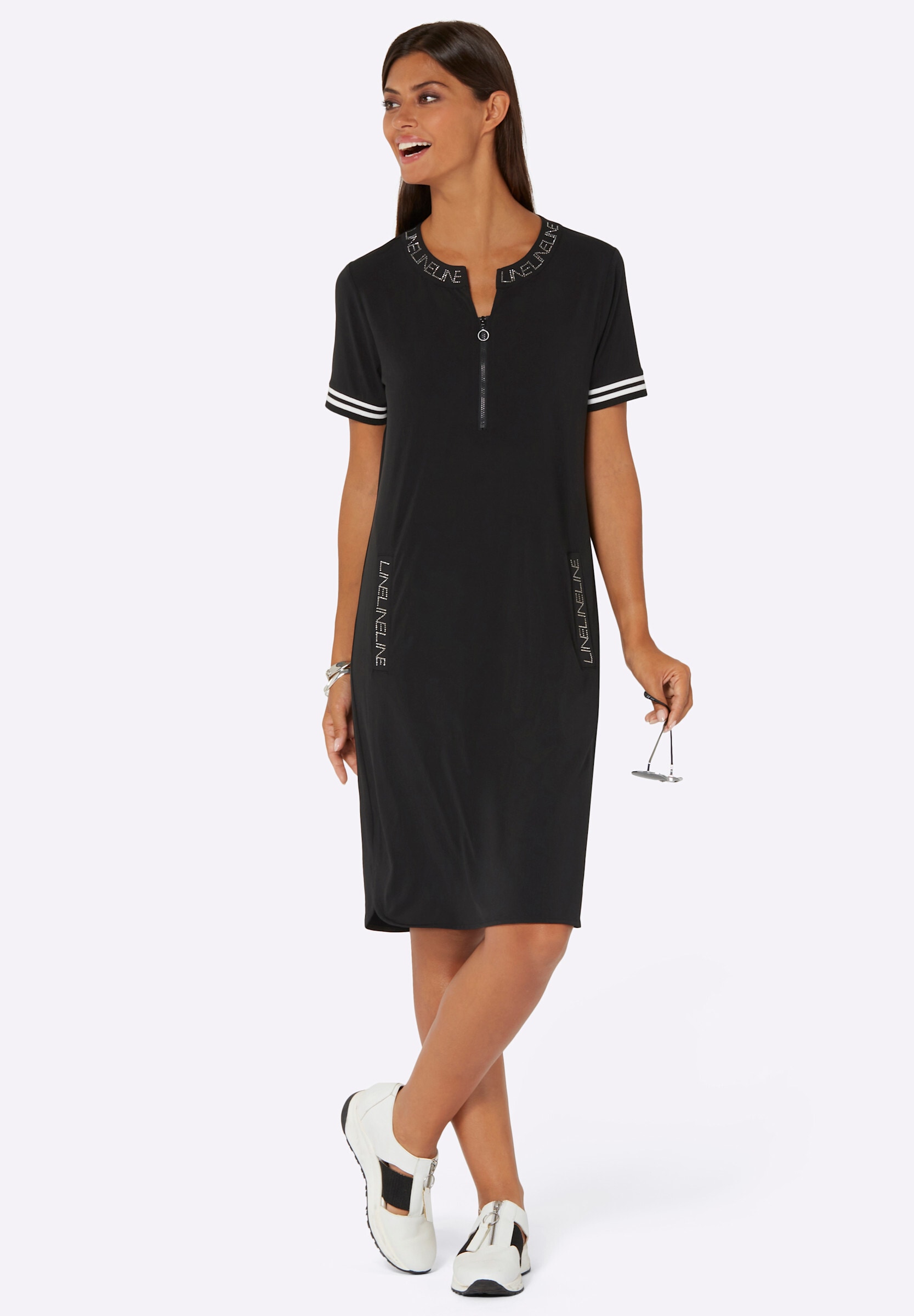 creation L Jerseykleid »Jersey-Kleid Jerseykleid mit Kontrast-Details« Eingrifftasche
