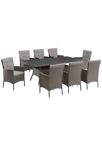 KONIFERA Garten-Essgruppe »Mailand«, (25 tlg.), 8 Sessel, Tisch 200x100 cm, Polyrattan kaufen